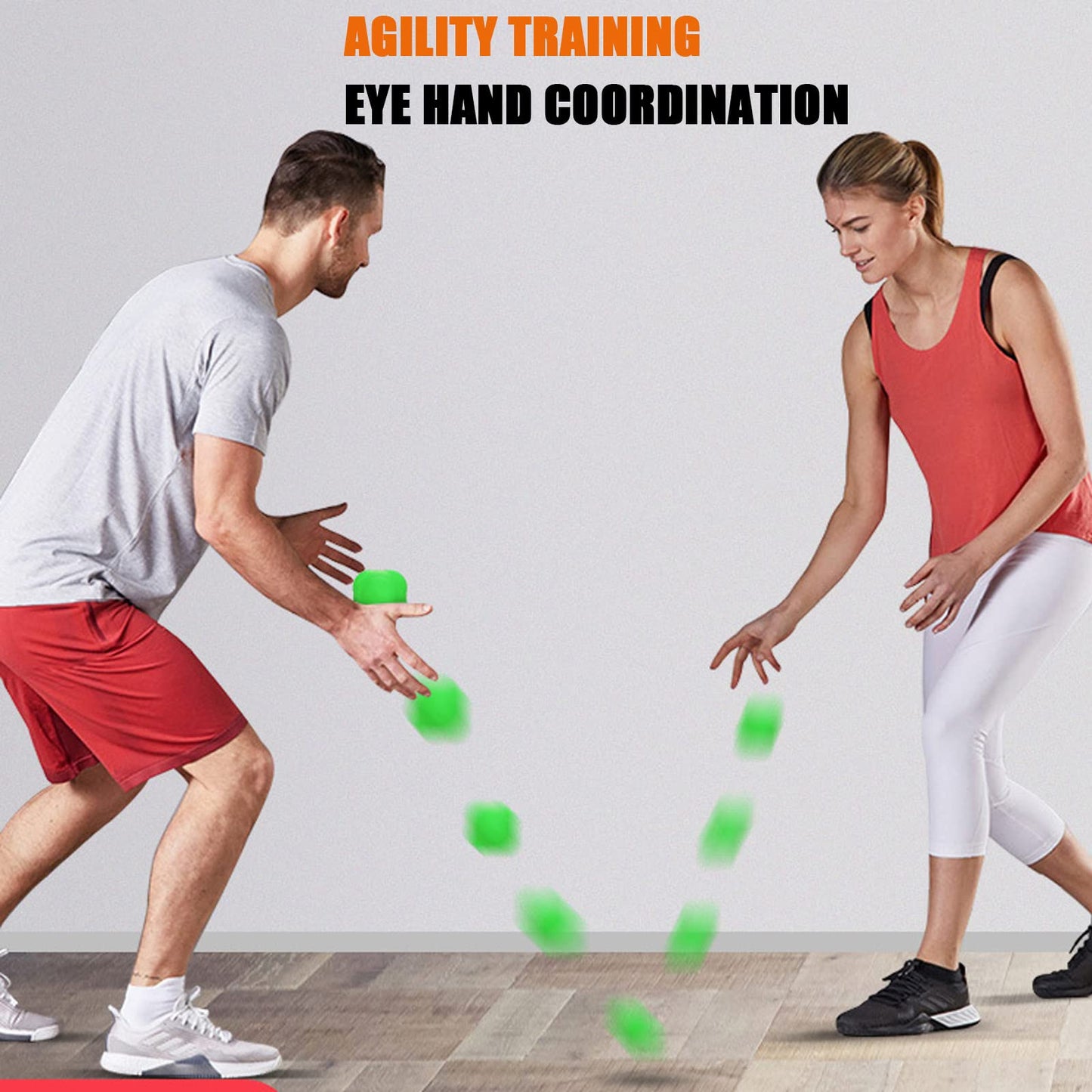AIRLAXER Reaction Ball,Reflex Ball for Hand Eye Coordination Training,2.83 inch,Pack of 3-Orange,Blue,Green