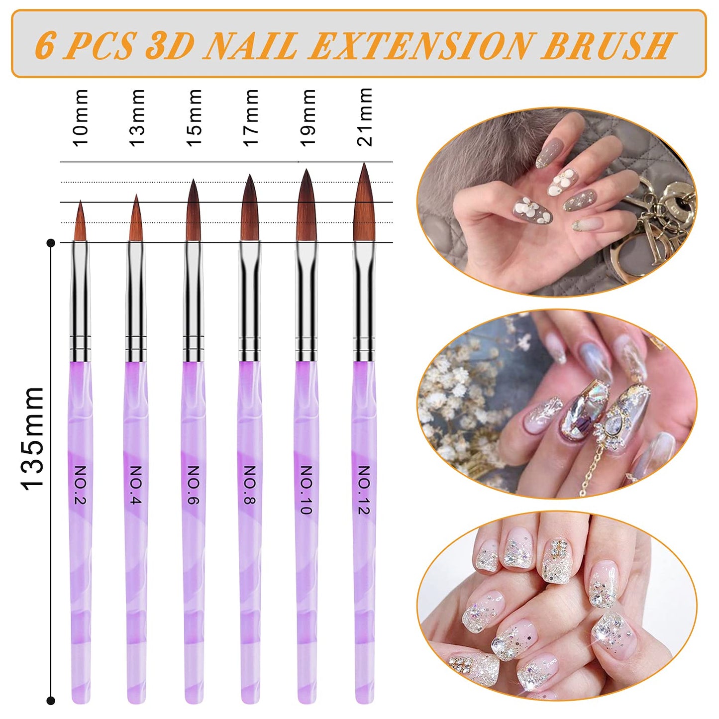AROIC Acrylic Nail Brush Set - 28 Pcs Including UV Gel Art Brushes, 3D Extension Brush, Double Ended Dotting Pen for DIY With White Box, Colorful (Pack of 2)