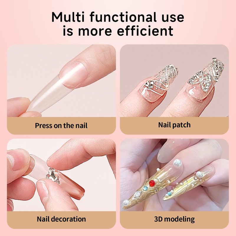 Gosojam Nail Glue 2-Pack – Fast-Drying, Long-Lasting Adhesive for Acrylic, Press-On & Gel Nails – Water-Resistant, No UV/LED Needed, 10g x 2 – Strong Bond, Gentle on Nails, Ideal for DIY & Salon Use