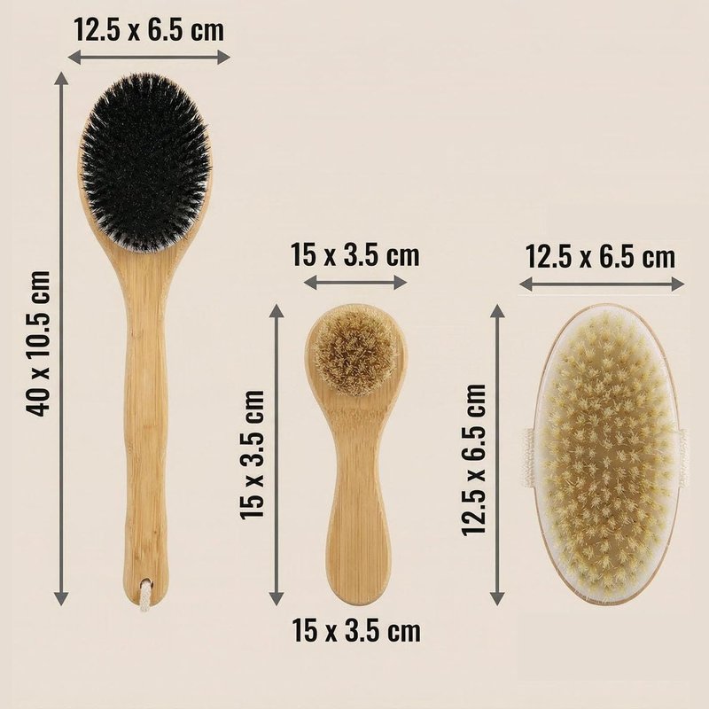 Morsafe 16.7" Long Handle Back Scrubber for Shower, Natural Bristle Exfoliating Body Brush for Hard-to-Reach Areas, Non-Slip Bath Tool for Elderly & Shoulder Pain Relief, Boar Bristle Face Brush