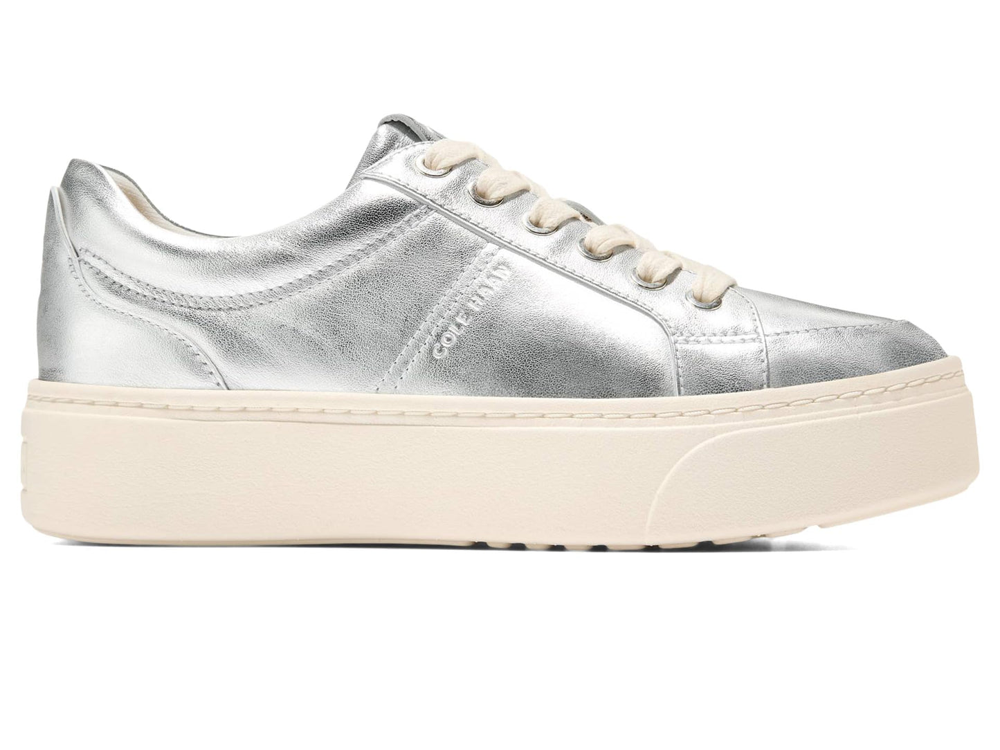 Cole Haan Womens Grandpro Max Platform Sneaker, Silver Metallic/Ivory, 9-2 US