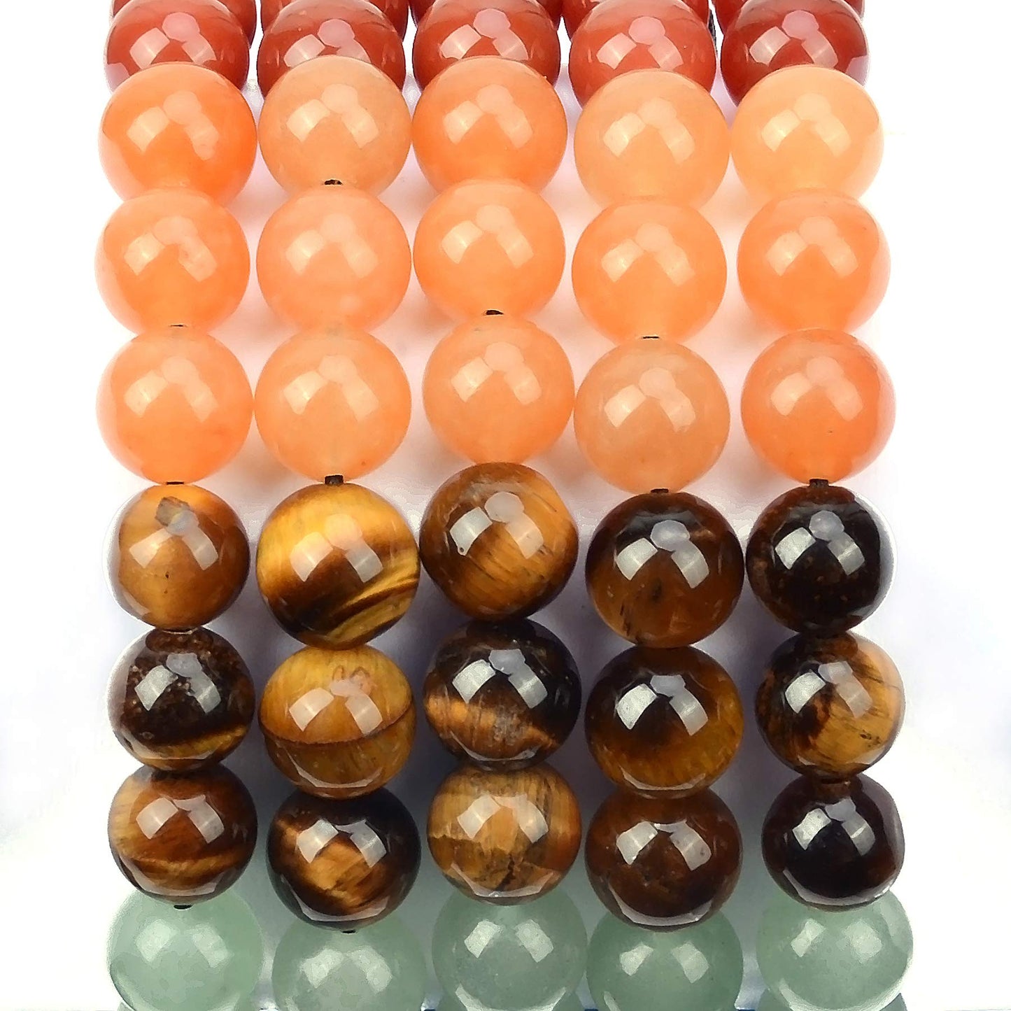 MASSIVE BEADS Handmade Gemstone 6mm Round Beads Adjustable Braided Macrame Tassels Chakra Reiki Bracelets (7-Chakra Stones, 6mm)