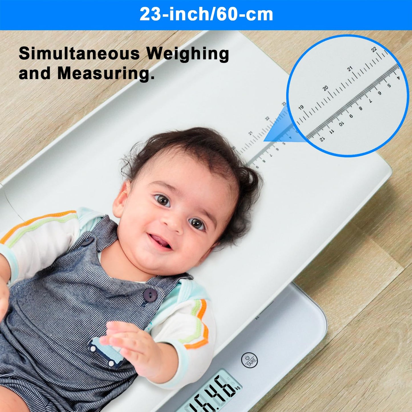 ACCT Digital Baby Scale, 4-in-1 Body Scale for Weighing up to 400 lb, Multifunctional Infant Scale,Pet Scale for Kitty and Puppy, Removable Scale with Hold Function