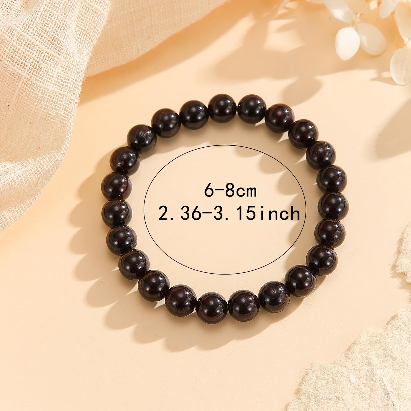 Crystal Vibe Passion Bracelet – Garnet Healing Bracelet for Love, Motivation & Strength – Natural 8mm Gemstone Beads Bracelet for Women Men