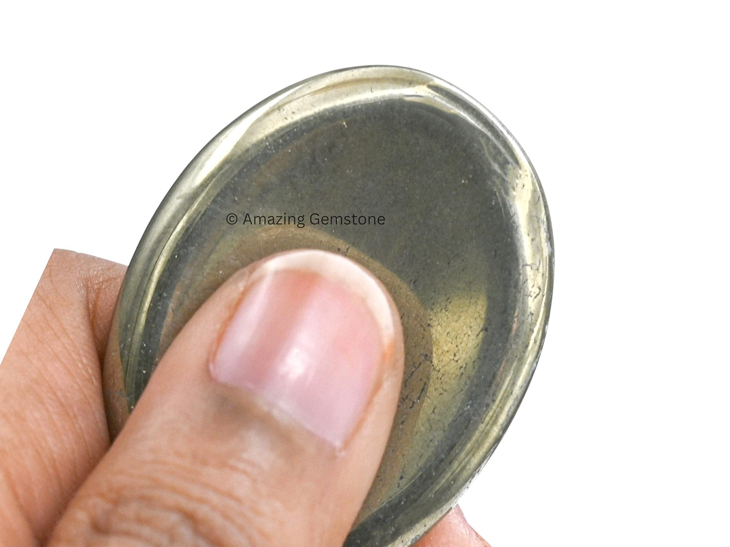 Amazing Gemstone Pyrite Worry Stone Crystals and Healing Stones - Worry Stones for Stress Relief Gifts - Piedra Crystal Fidget for Meditation, Relaxation - Unique Stocking Stuffers, Gifts for Women