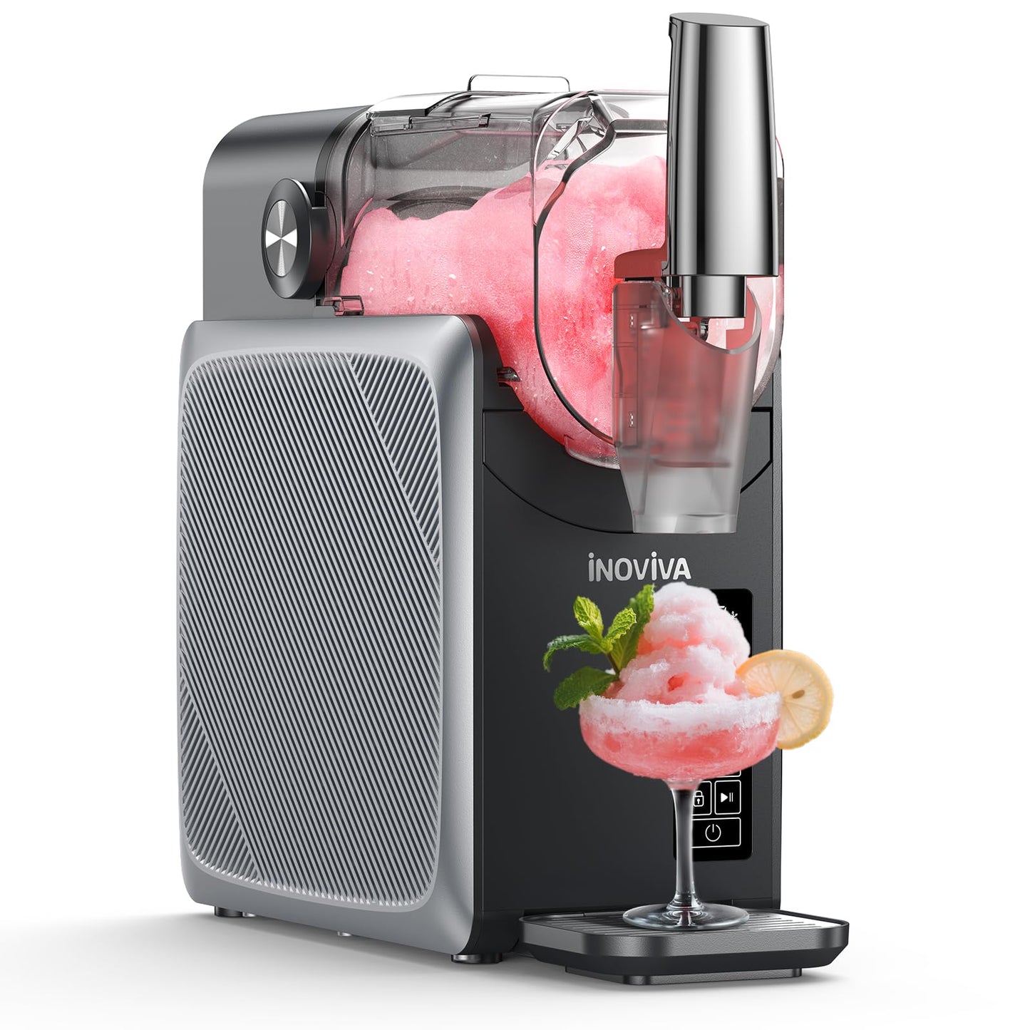 Slushie Machine, 68oz INOVIVA Frozen Drink Maker for Home, No Ice Needed, with Self-Cleaning, 5 Preset Programs, Frozen Margaritas, Frappés, Milkshake, and More