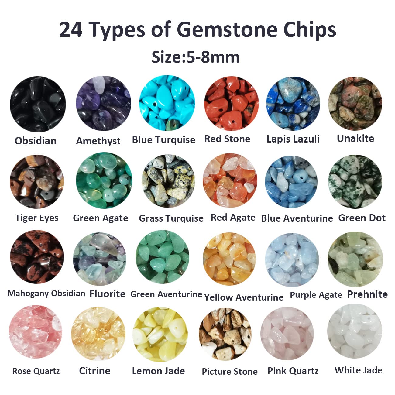 Gemstone Beads Natural Irregular Shaped Stone Chips Crystal Energy Healing Power for Jewelry Making(24 Material)