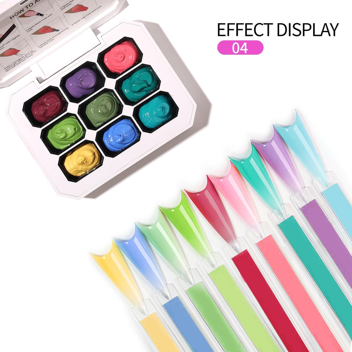 AOBOO Ombre Gel Nail Polish Nail Sponges for Ombre 9 Series Colorful Blush Effect Pat Painting Gradient Blooming Gel for Ombre Nails Multistyle French Manicure Nail Art DIY Home (A4, 1)