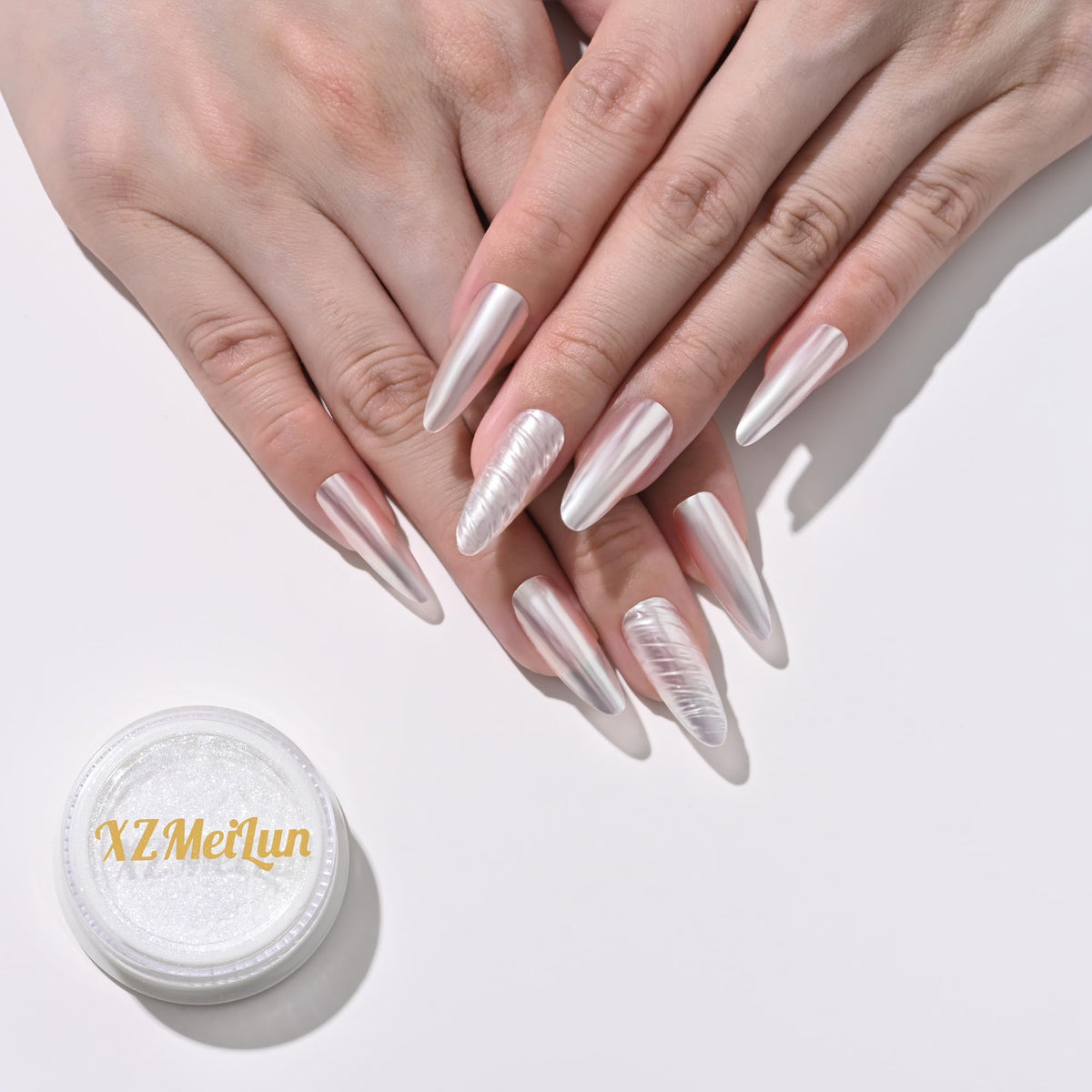 XZMeiLun Chameleon Chrome Nail Powder, Big-Capacity0.8g Aurora Silver Turns Yellow Mermaid Aurora Powder Pigment Pearlescent Nail Art Glitter Decoration, Can mixed With Builder Gel Nail Polish For Use