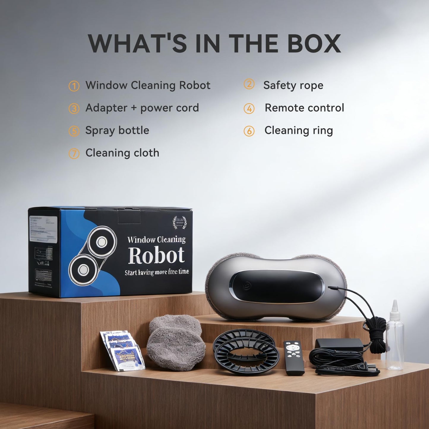 YSDKJGS Window Cleaning Robot X11 Pro with Dual-Spray System 70ml Water Tank 3000Pa Strong Suction Auto Edge Detection 2 Cleaning Modes Remote Control for Frameless & Framed Glass
