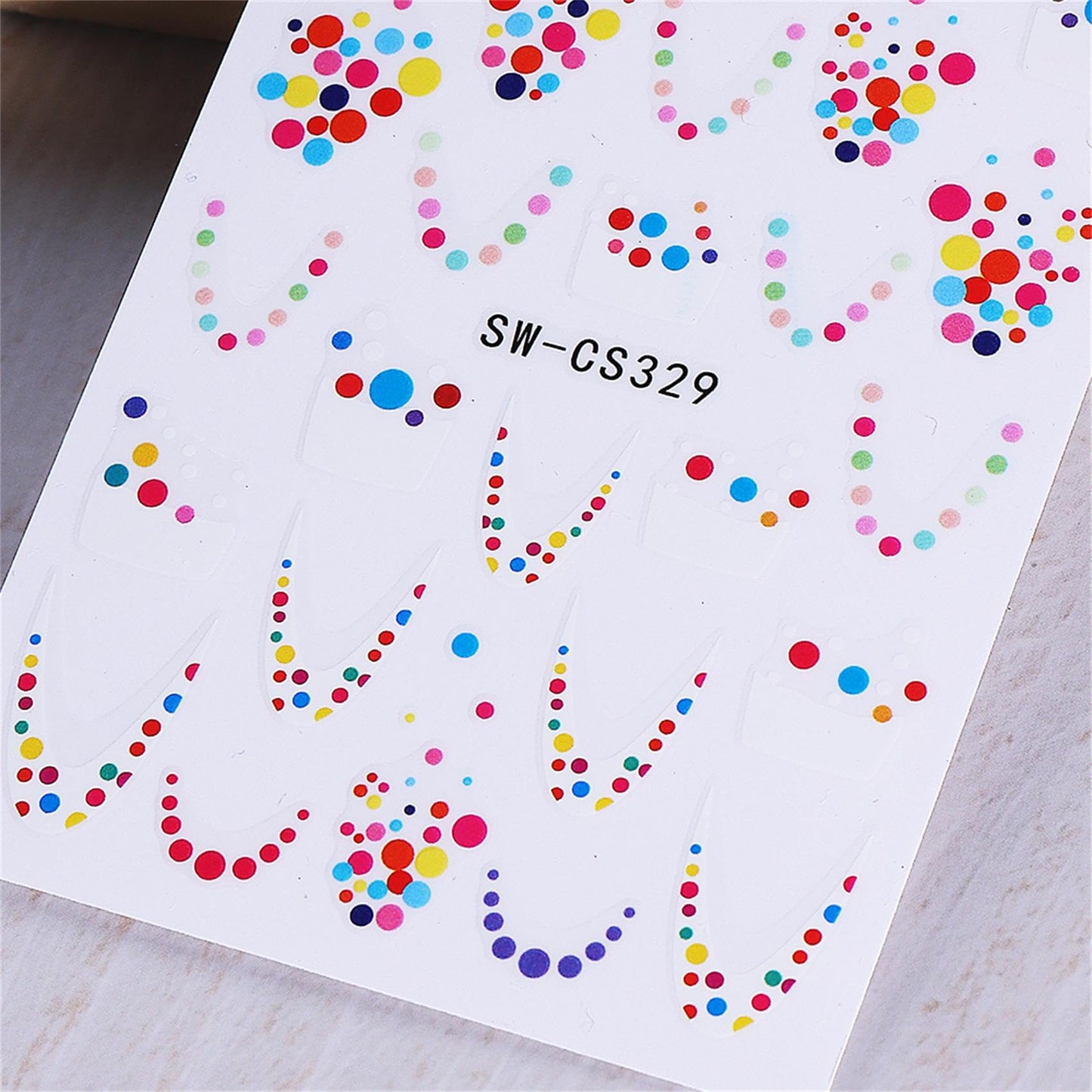 IDDFEVE French Rainbow Dot Nail Stickers - French Line Balloon Party Self-Adhesive Nail Art Decals for Women Girls, DIY Colorful Christmas New Year Celebration Pride Month Manicure (4 Sheets)