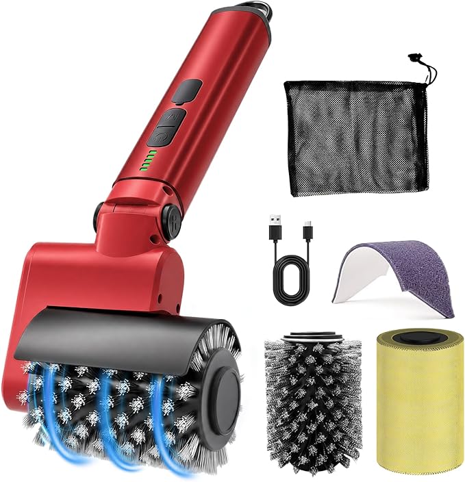 Electric BBQ Grill Brush Rechargeable, 3 Powerful Speed Rechargeable Electric Grill Brush for Outdoor Grill, 90Â° Adjustable, Stainless Steel Rotary Brush Head, Automatic Grill Cleaning Brush