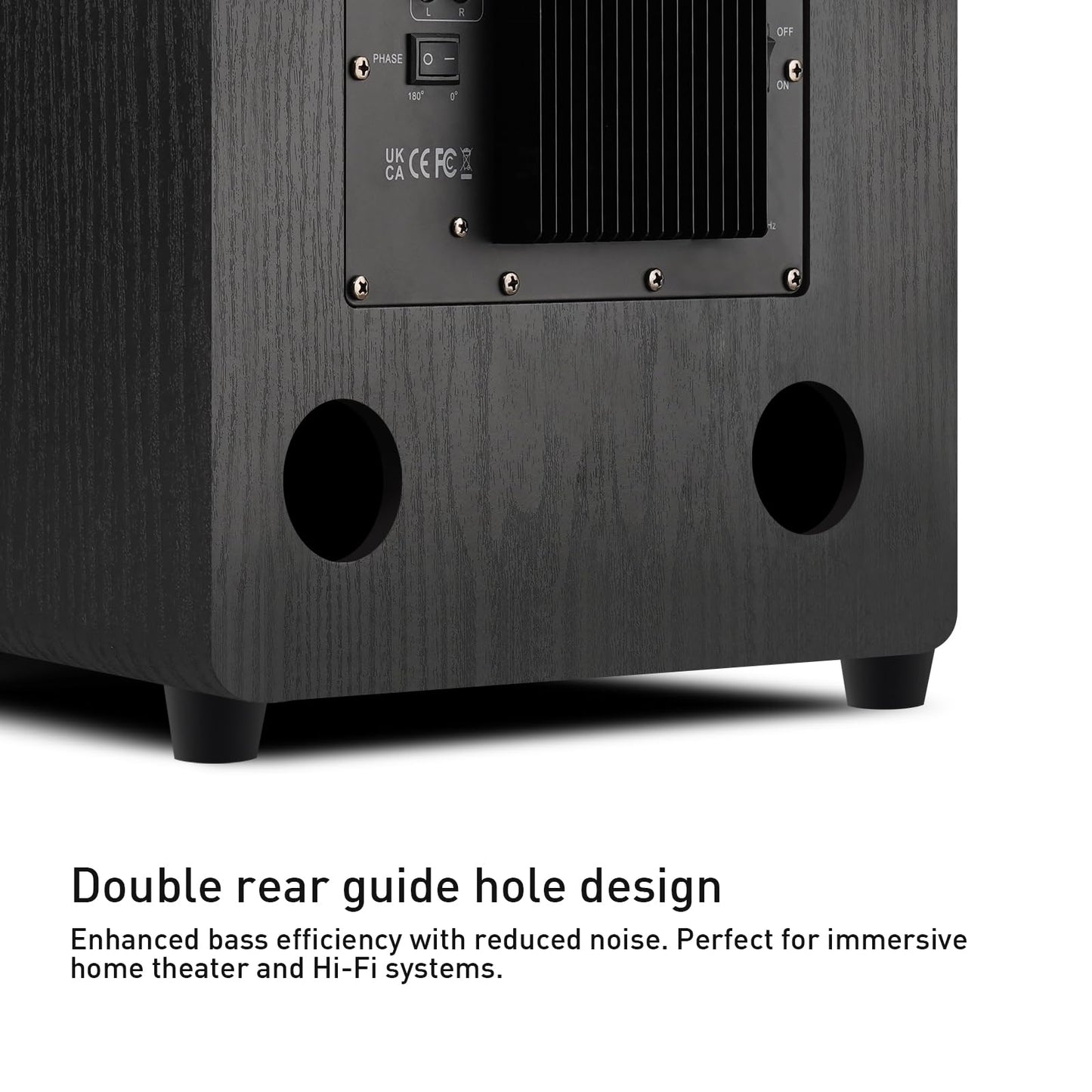 Elimavi 8" Powered Subwoofer Home Audio - 200W Deep Bass for Home Theater - Copper Driver, MDF Enclosure w/Aluminum Radiator - Ideal for Home Surround Sound Systems