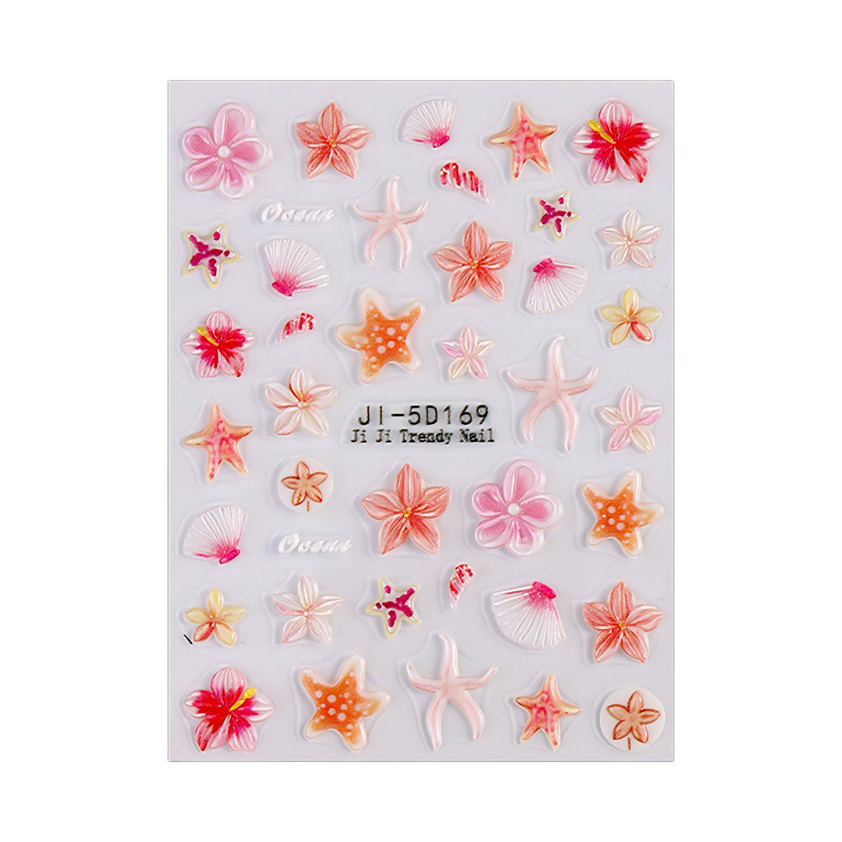 SIMAYKUWA Summer Ocean Nail Stickers | 3D/5D Ice Flower Press-on Designs | Waterproof Nail Art for Beach & Pool Parties | European & American Styles A Set of 3 Sheets