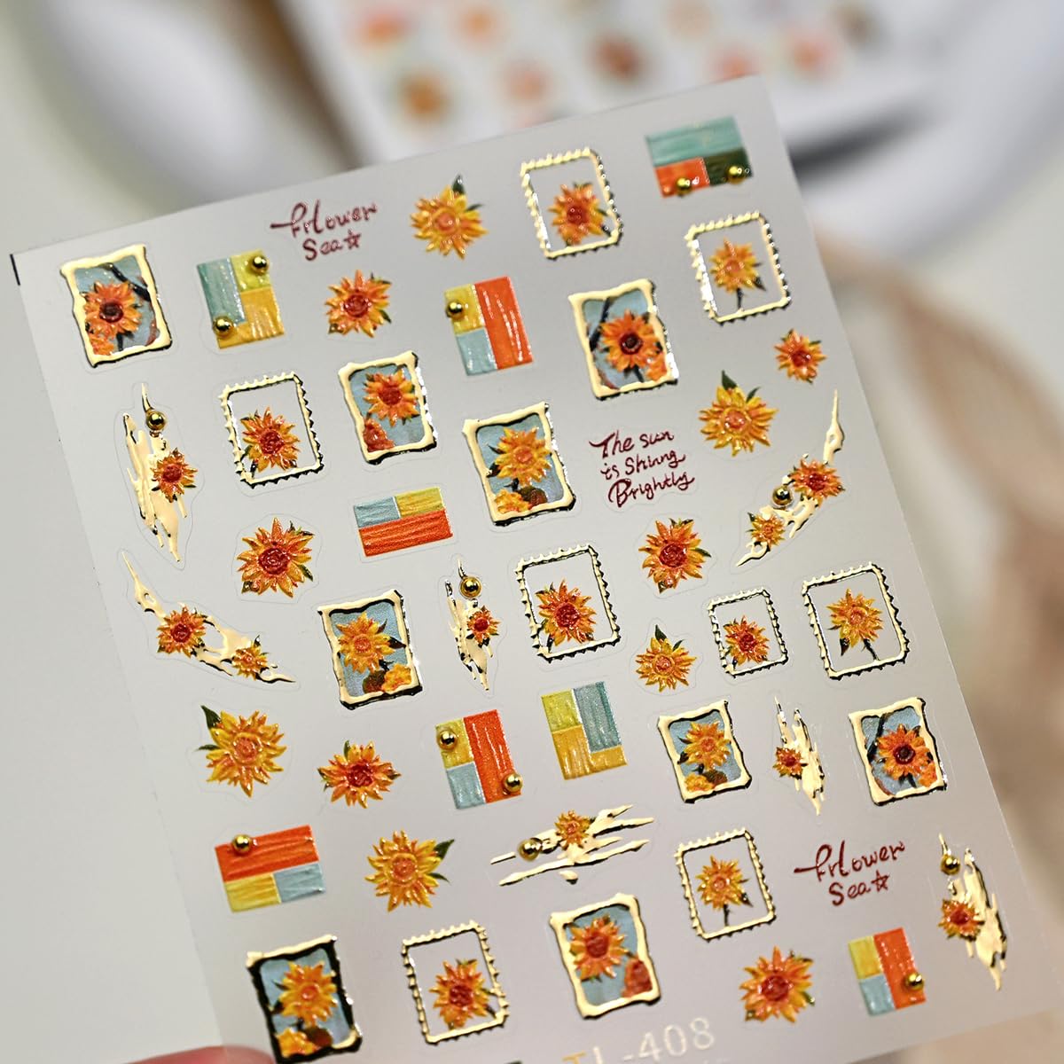 Fall Nail Art Stickers, 5D Embossed Autumn Flower Nail Decals for Nail Art Design Self-Adhesive Nail Supplies Accessories for Women