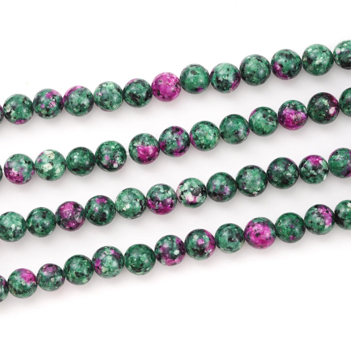 6mm 60pcs DIY Natural Ruby Zoisite Stone Beads Round Healing Crystal Gemstone Loose Beads for Jewelry Making Handmade Bracelet Necklace