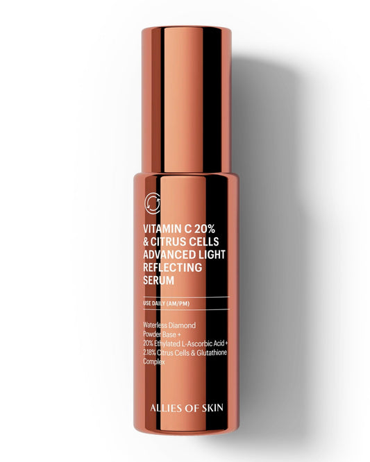 Allies of Skin 20% Vitamin C Serum | Daily Glow & Firming Face Serum | Lightweight Waterless Formula Treats Uneven Tone & Spots | Anti-Aging Support for Smooth, Radiant Skin | 1 fl oz