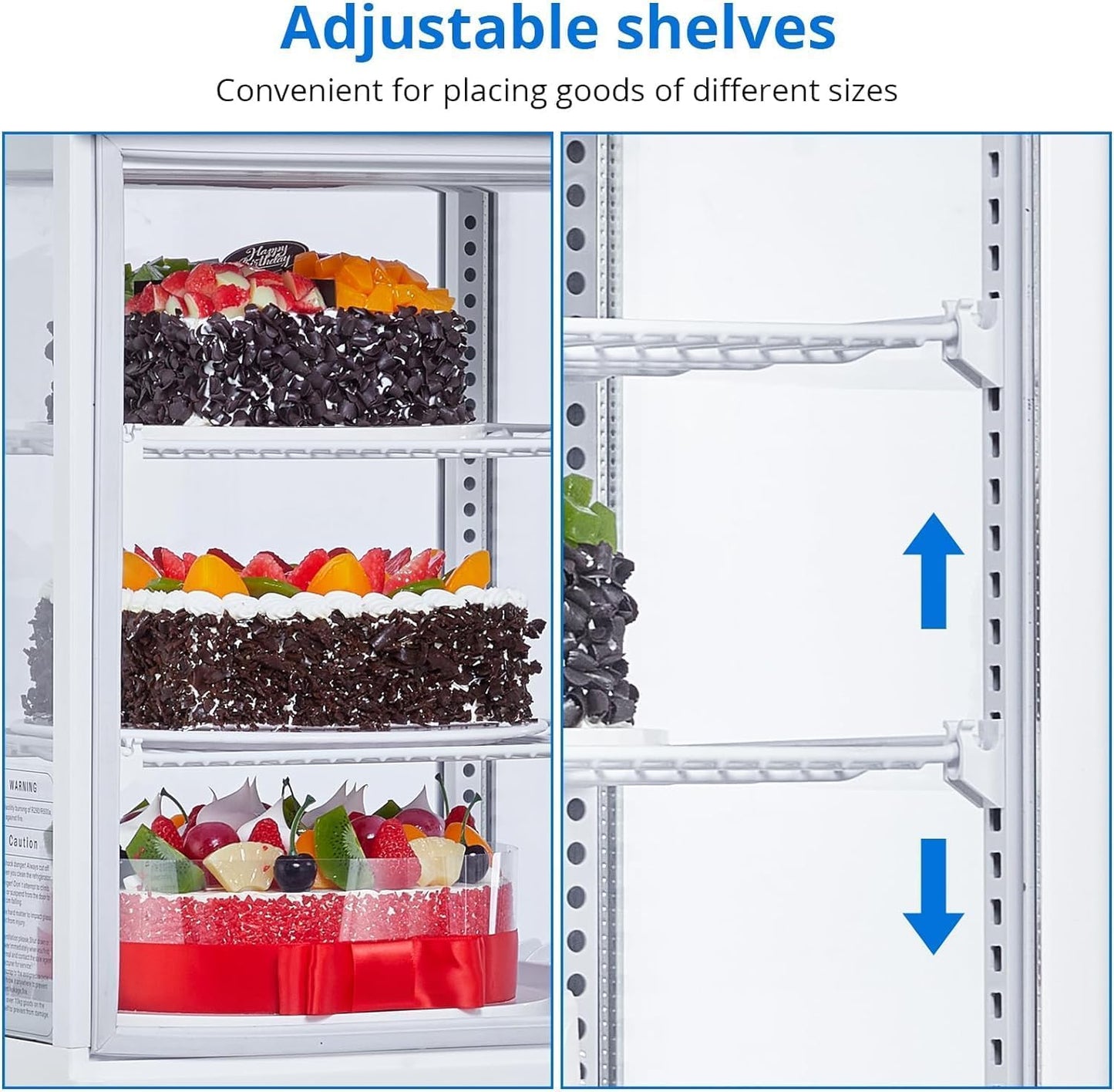 ActiveTrail Commercial Beverage Refrigerator, Upright Beverage Display Refrigerator with Double Glass Door and Adjustable Shelves, Refrigerated Beverage Cooler for Restaurants, Bars, Shops