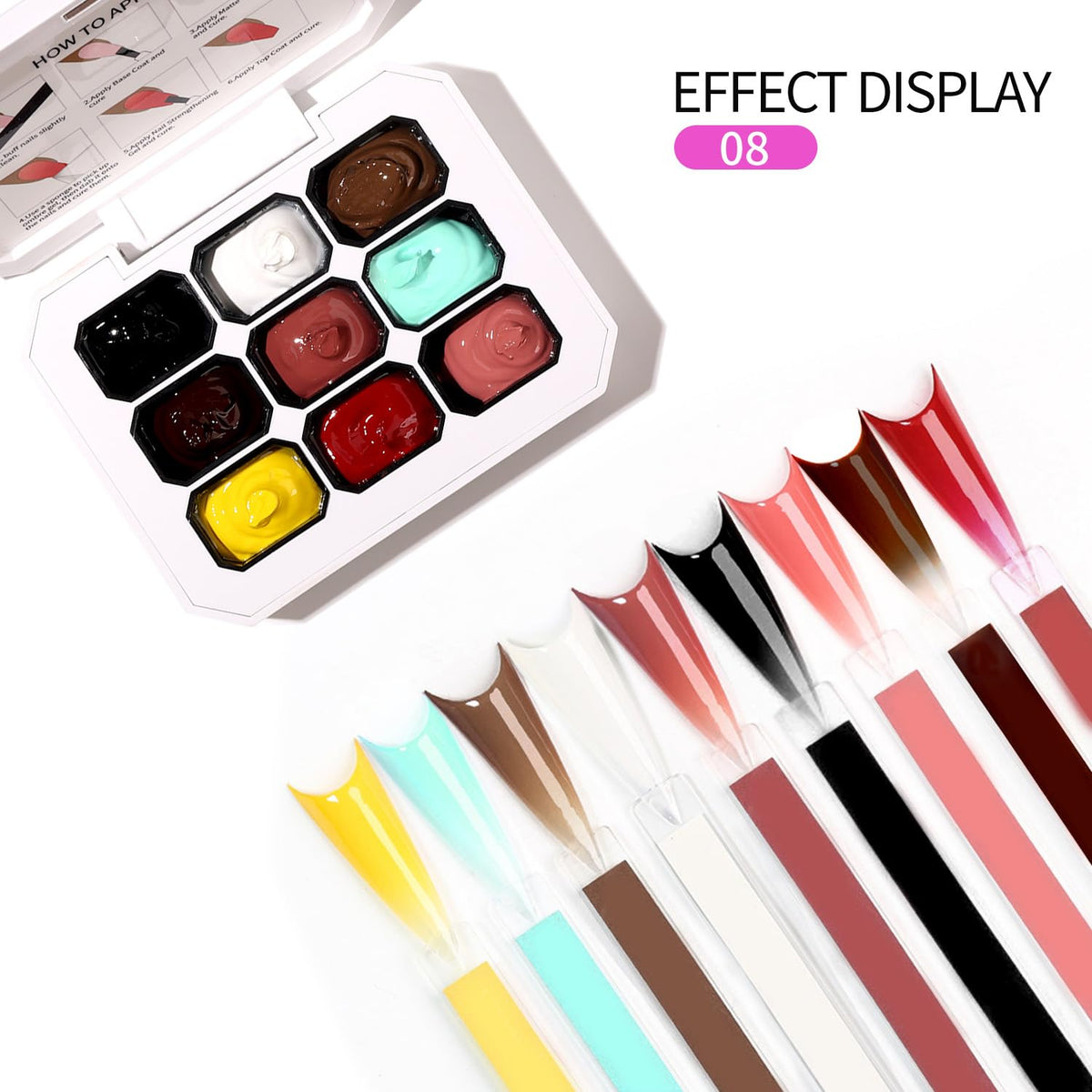 AOBOO Ombre Gel Nail Polish Nail Sponges for Ombre 9 Series Colorful Blush Effect Pat Painting Gradient Blooming Gel for Ombre Nails Multistyle French Manicure Nail Art DIY Home (A13, 1)