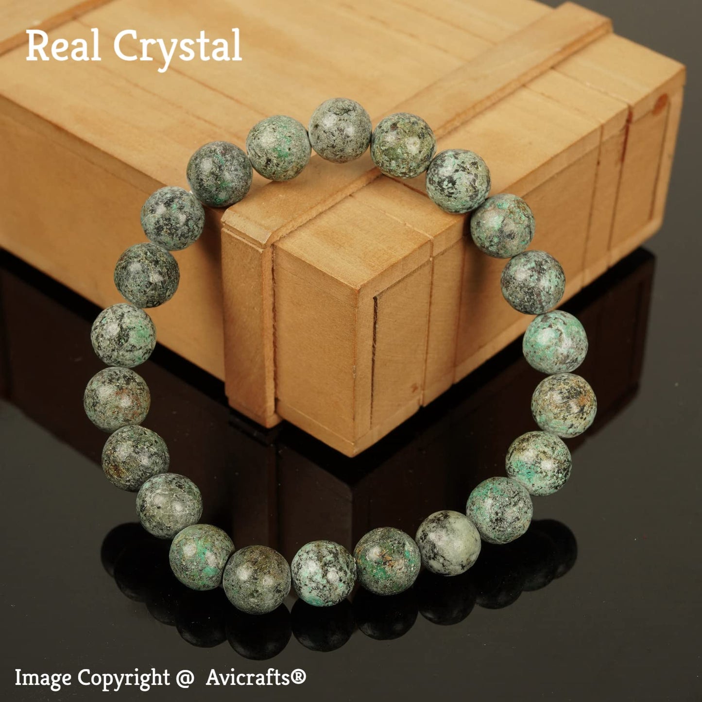 Avicrafts Turquoise Bracelet African Turquoise Jasper for Women Gift for Her Women Men Bracelet Yoga Bracelet