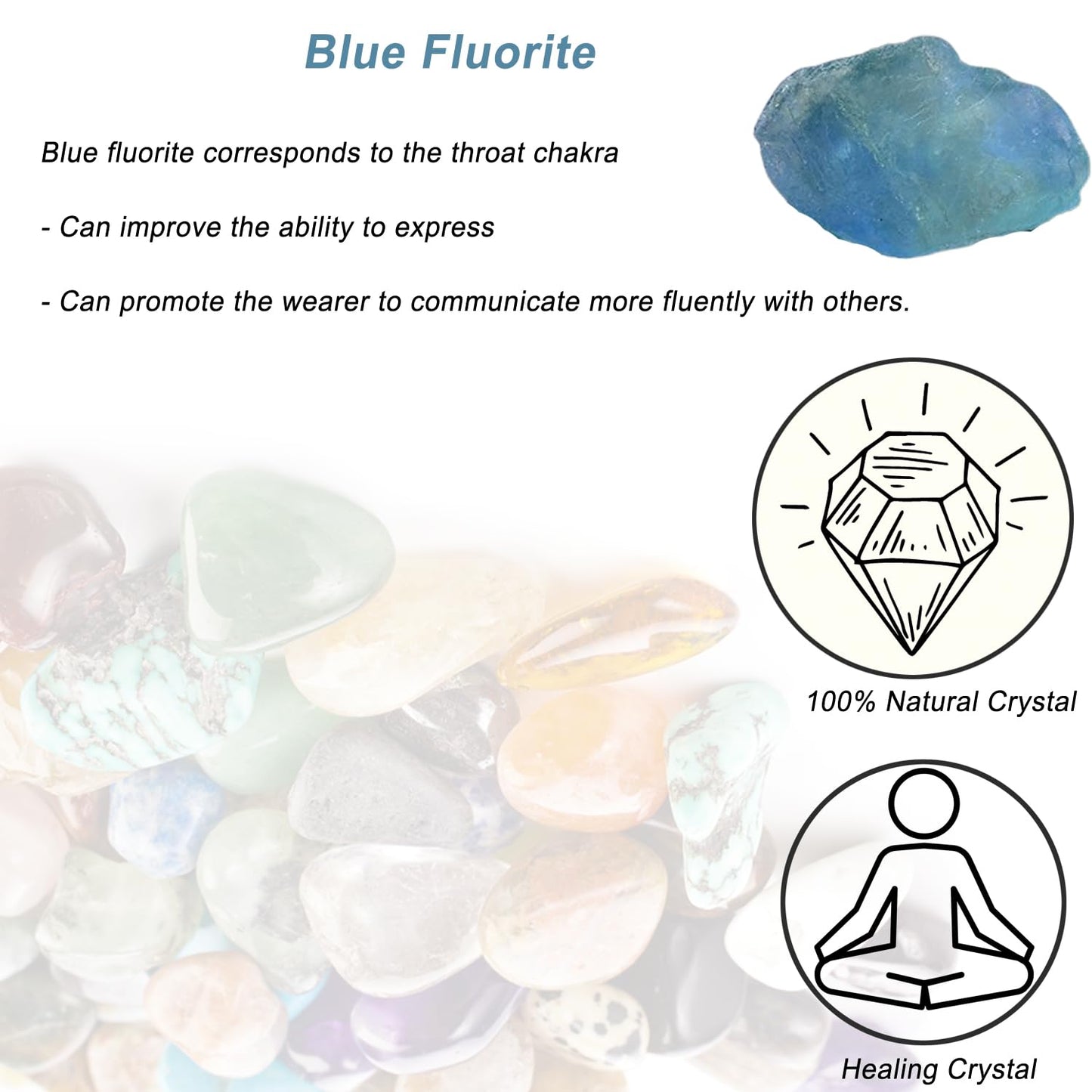 Erliway 1.25-2" Blue Fluorite Raw Crystals, Natural Rough Blue Fluorite Stone, Healing Raw Stones for Fountain Rock, Home Decor Meditation Energy Balancing Wire Wrapping Wicca & Reiki