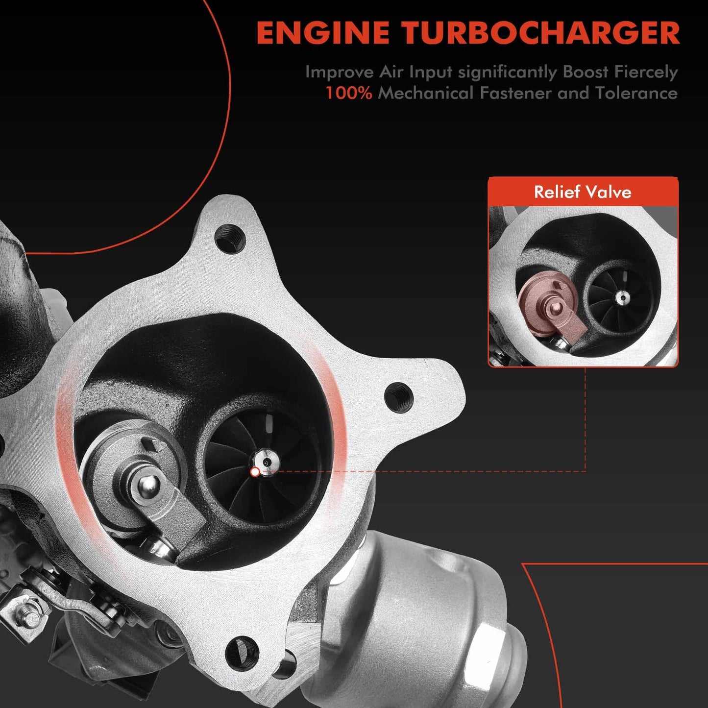 A-Premium K03 Turbo Turbocharger Kit with Gasket and Wastegate Actuator - Replaces 06H145702S, 06H145702L - Compatible with Audi A4, A4 Quattro, A5, A5 Quattro, A6, A6 Quattro, allroad, Q5, 2.0L, TFSI