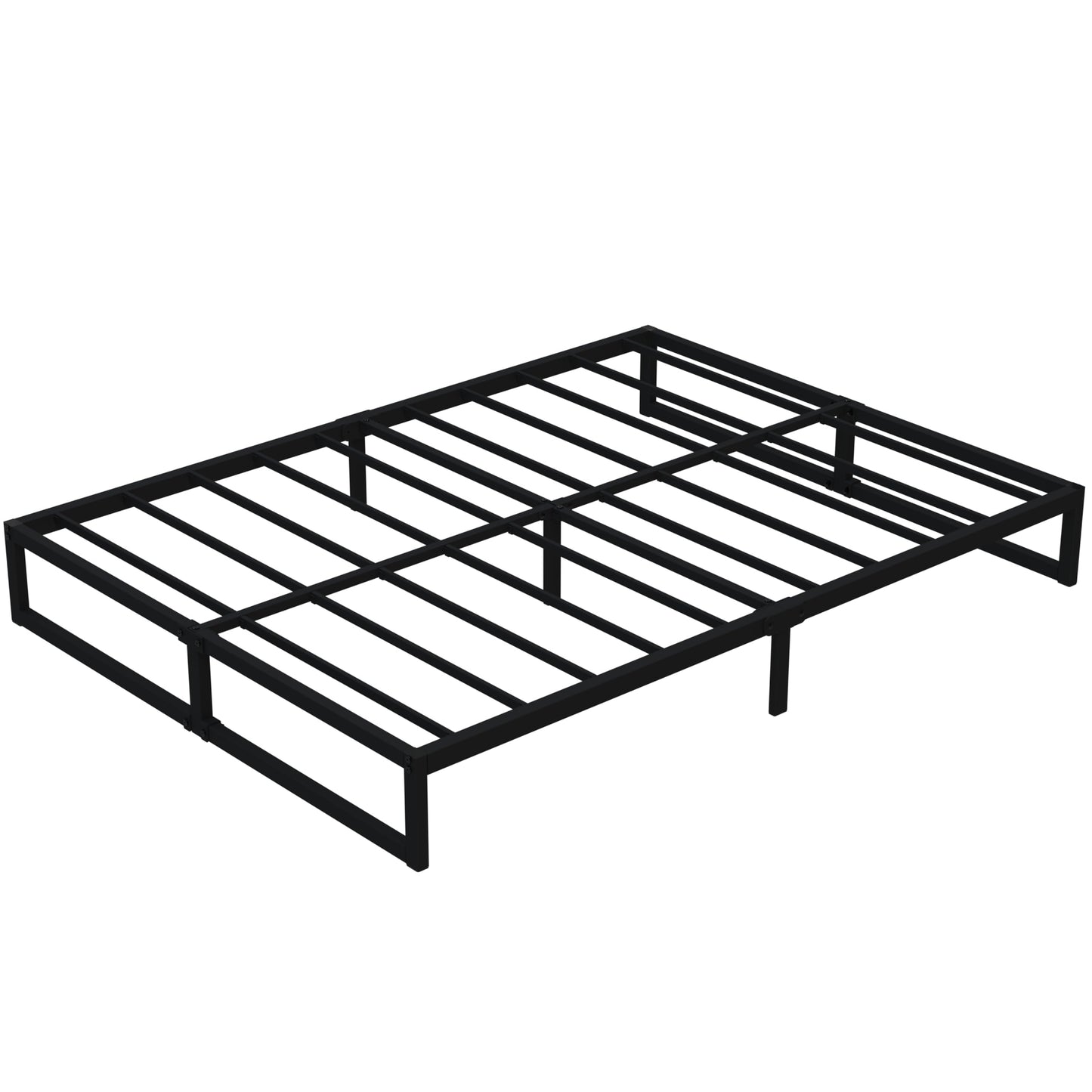 Lutown-Teen 8 Inch Queen Bed Frame Heavy Duty Steel Slat Support Metal Queen Size Platform Bed Frame No Box Spring Needed, Easy Assembly, Black