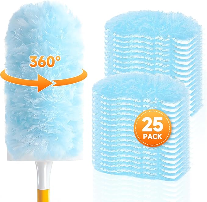 SetSail 25 Count Duster Refills Compatible with Swiffer Dusters for Cleaning Disposable Duster Refill Multi Surface 360Â° Duster Cleaner Kit for Ceiling Fan, Blind, Furniture