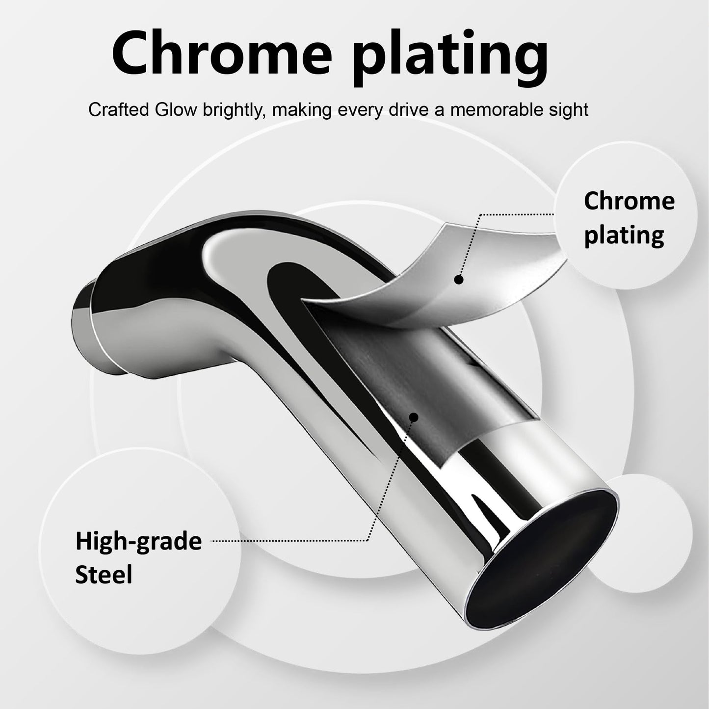 5 to 7 Inch Diesel Exhaust Tip Elbow with Clamp - Chrome Plated Or Black Coated Universal Exhaust Pipe Accessory for Trucks, Cars