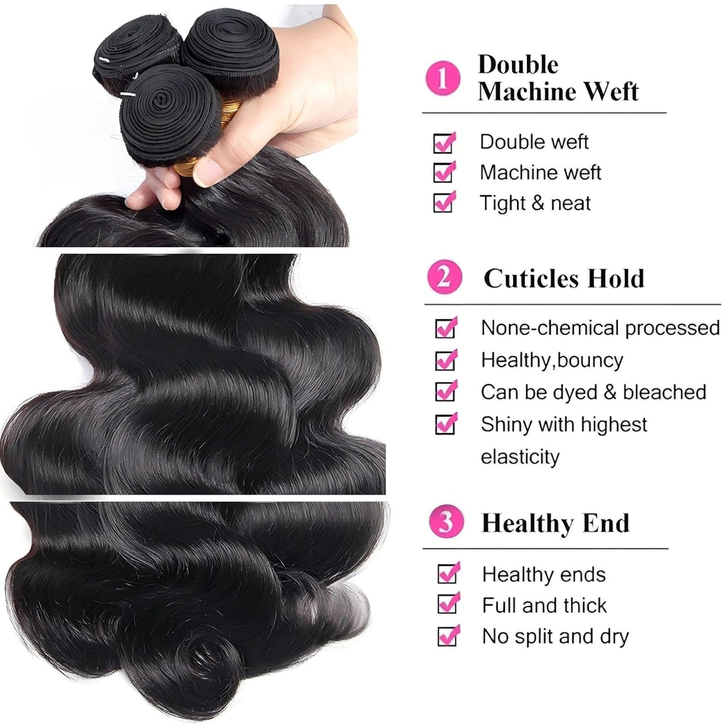 Michanliana Highlight Chocolate Brown 4/30 Human Hair Bundles 10 12 14 Inch Deep Wave Bundles Human Hair 12A Raw Unprocessed Virgin Quick Weave Hair for Black Women Highlight 4/30 Color