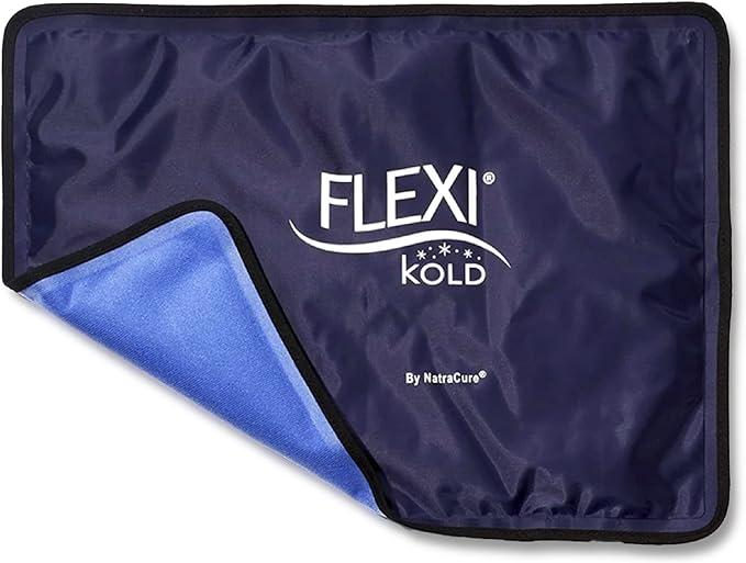 FlexiKold Reusable Gel Large Ice Pack with Straps Ã¢ÂÂ Cold Compress Gel Cold Pack for Injuries Ã¢ÂÂ Flexible Medical Ice Wrap for Back, Shoulders, Legs, Knees, Sciatica, Muscle Pain Ã¢ÂÂ Standard