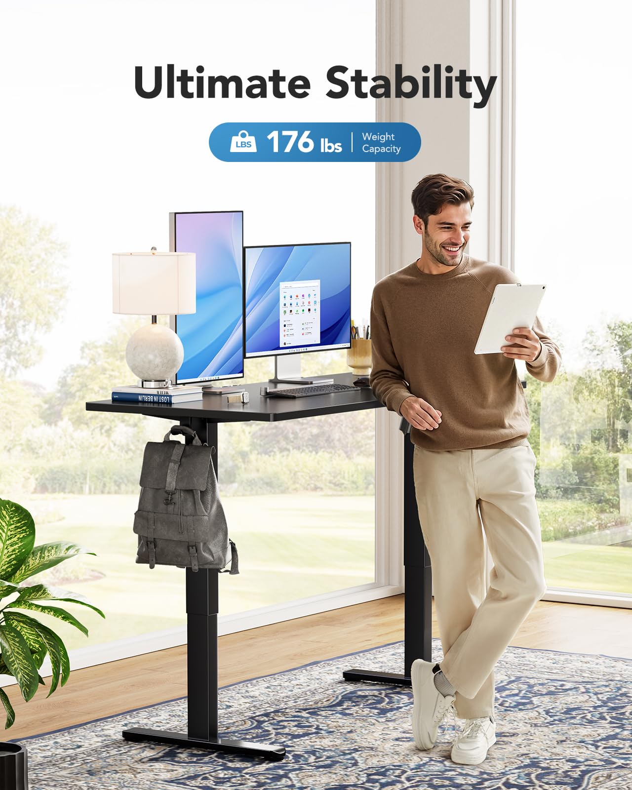 HUANUO Electric Standing Desk, Single Monitor Mount