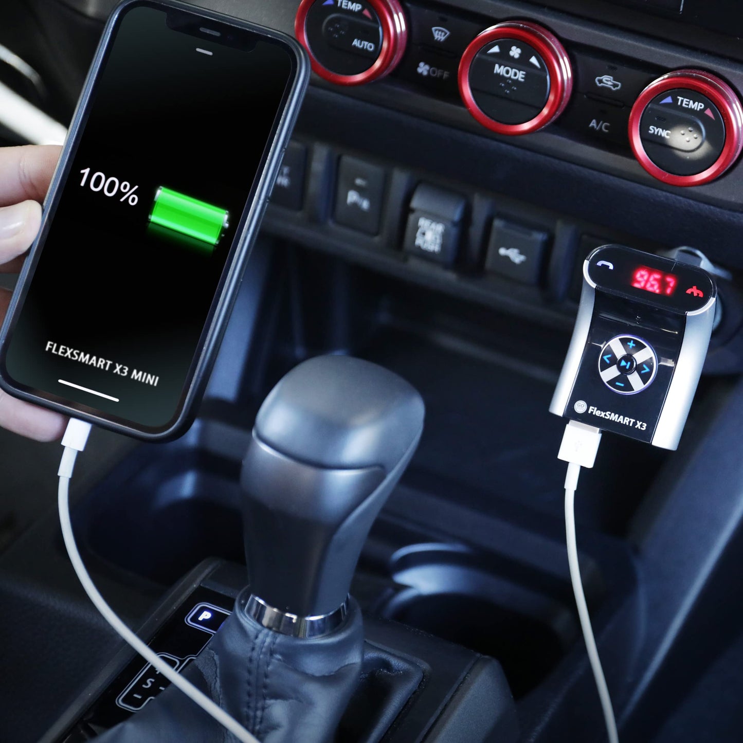 GOgroove FlexSMART X3 Mini Bluetooth Car Adapter for Handsfree Calling, USB Charging, Music Controls for Smartphones, MP3 Players - Aux Bluetooth Adapter for Car - FM Radio Transmitter