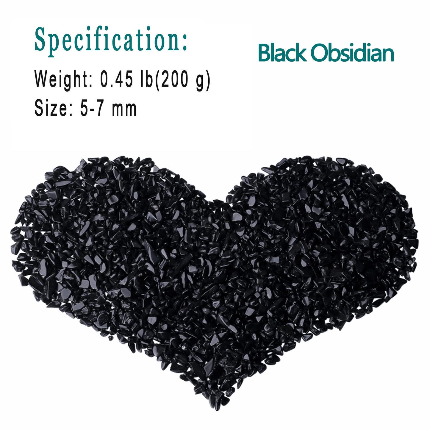 MAIBAOTA Natural Black Obsidian Crystal Quartz Rocks Chips Vase Filler Rocks for Succulent Plant Small Fish Tank Aquarium Gravel Decorative Pebbles Stones(200 gram)