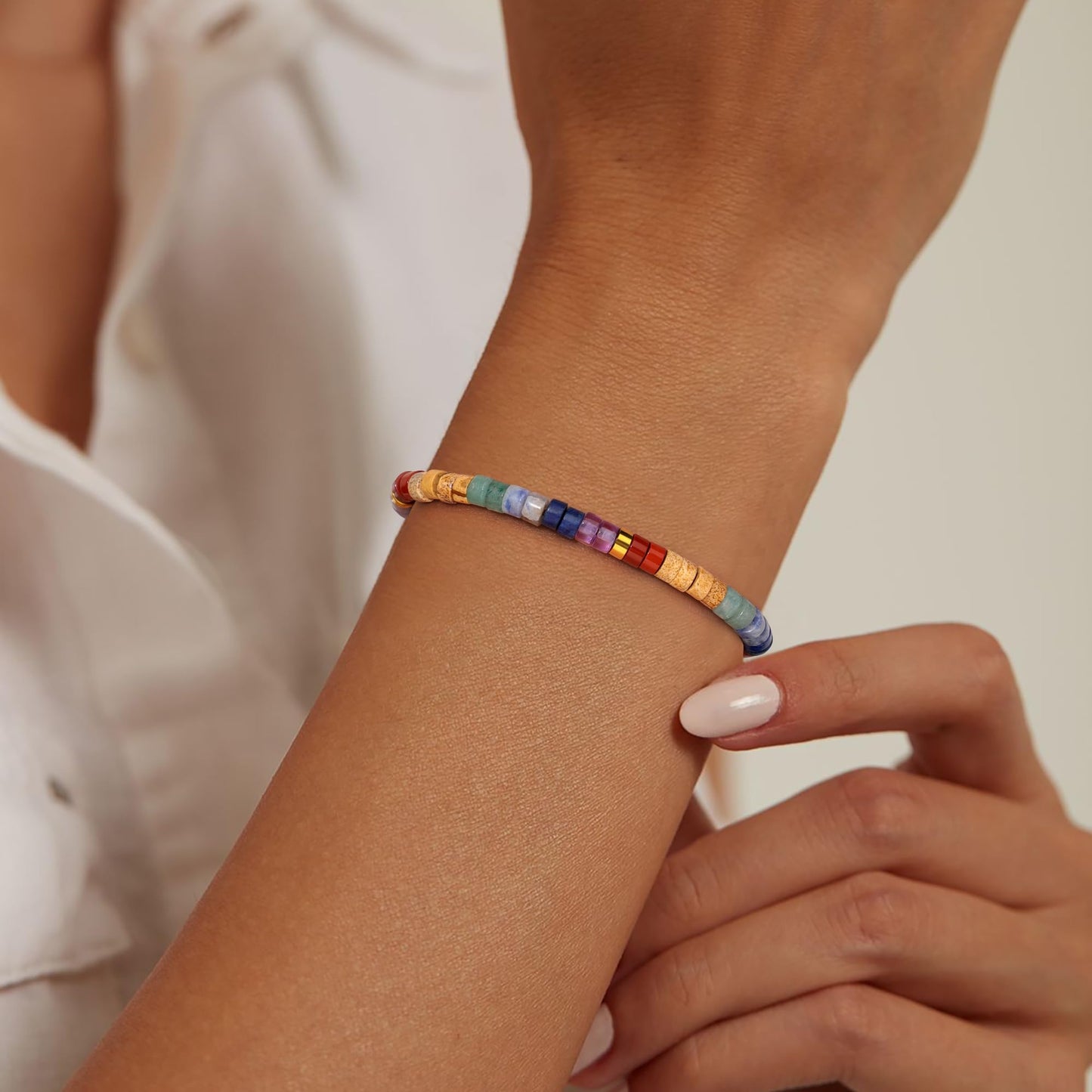 JoycuFF Chakra Bracelets for Women Crystals and Healing Stones Bracelets Crystals Healing Bracelet for Women Christmas Gifts for Woman Spiritual Anxiety Relief Items Bracelets for Woman