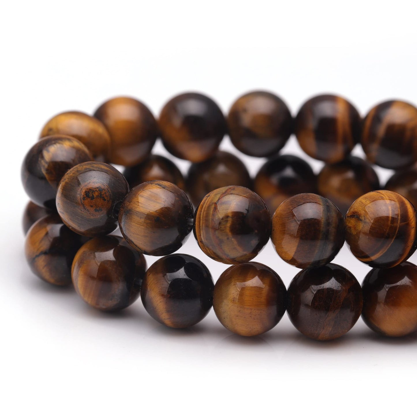 Youngbling Natural Gemstone Beads for Jewelry Making,8mm Tiger Eye Polished Round Smooth Stone Beads,Genuine Real Stone for Bracelet Necklace 15 Inch(Tiger Eye,8mm)