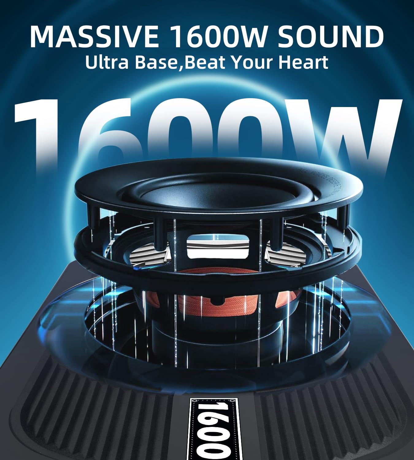 TZGBASS 2026 Upgraded 1600W Slim Underseat Car Subwoofer and Amp Package with RGB Beat-Synced Light, Individual Control for Low Pass/Gain/Boost Bass, Clean Deep Bass Perfect for Truck, SUV, Jeep