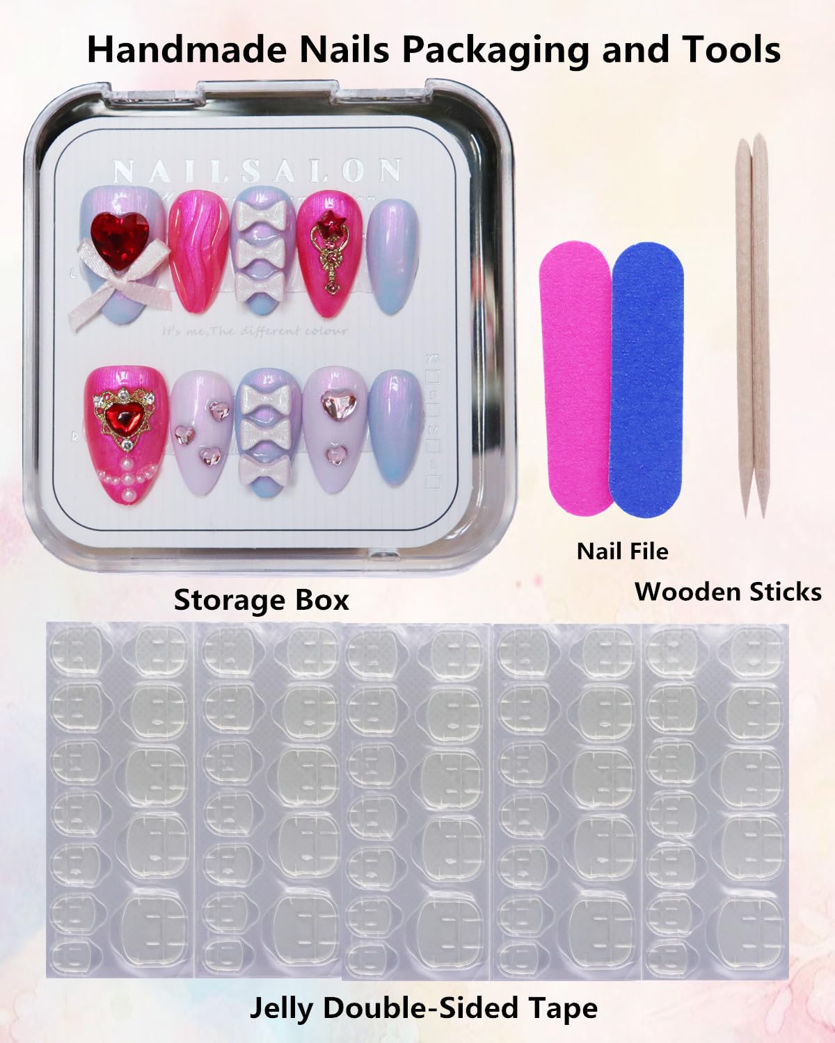 CAMILCY Handmade Nails Press on Almond Nail Pointed Green Gold Crystal Glitter Design Hand painted Reusable Gel UV Finished Pre shaped False Nails for Women 10pcs 3D Handmade Nails (A082, M)
