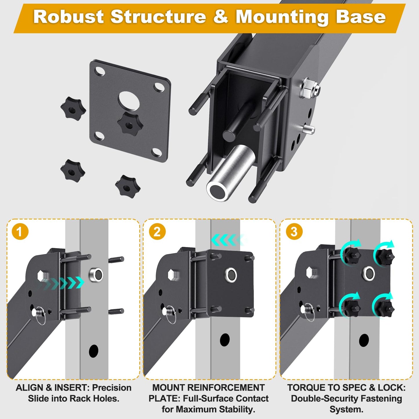 Kipika Power Rack Jammer Arms - Adjustable Height & Angle Lever Arm System for 2x2 Power Cages with 5/8" or 1"" Holes - Fits 2-Inch Olympic Plates - 1 Pair (‎for 2"" x 2"" Racks with 5/8"" or 1"" Holes)"