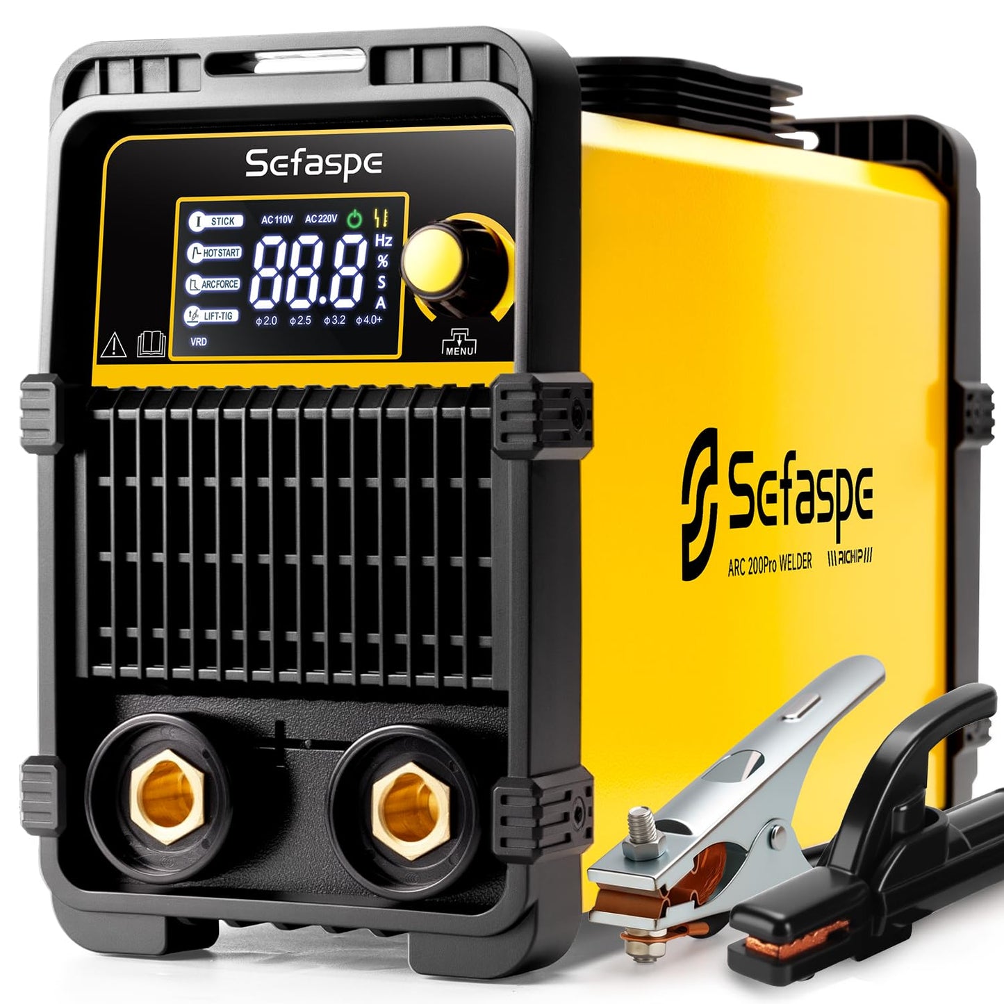 Sefaspe Stick Welder, 2026 Newest [Large LED Display] ARC 200Pro Welding Machine 110V/220V 200A with Synergic Control, IGBT Inverter Portable Welder Machine with Hot Start, Arc force and Anti-Stick