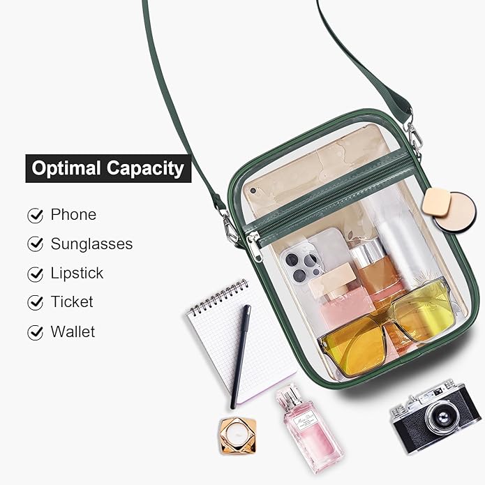 USPECLARE Clear Purse Stadium Transparent Messenger Bag Stadium Approved for Men and Women Clear CrossBody Bag