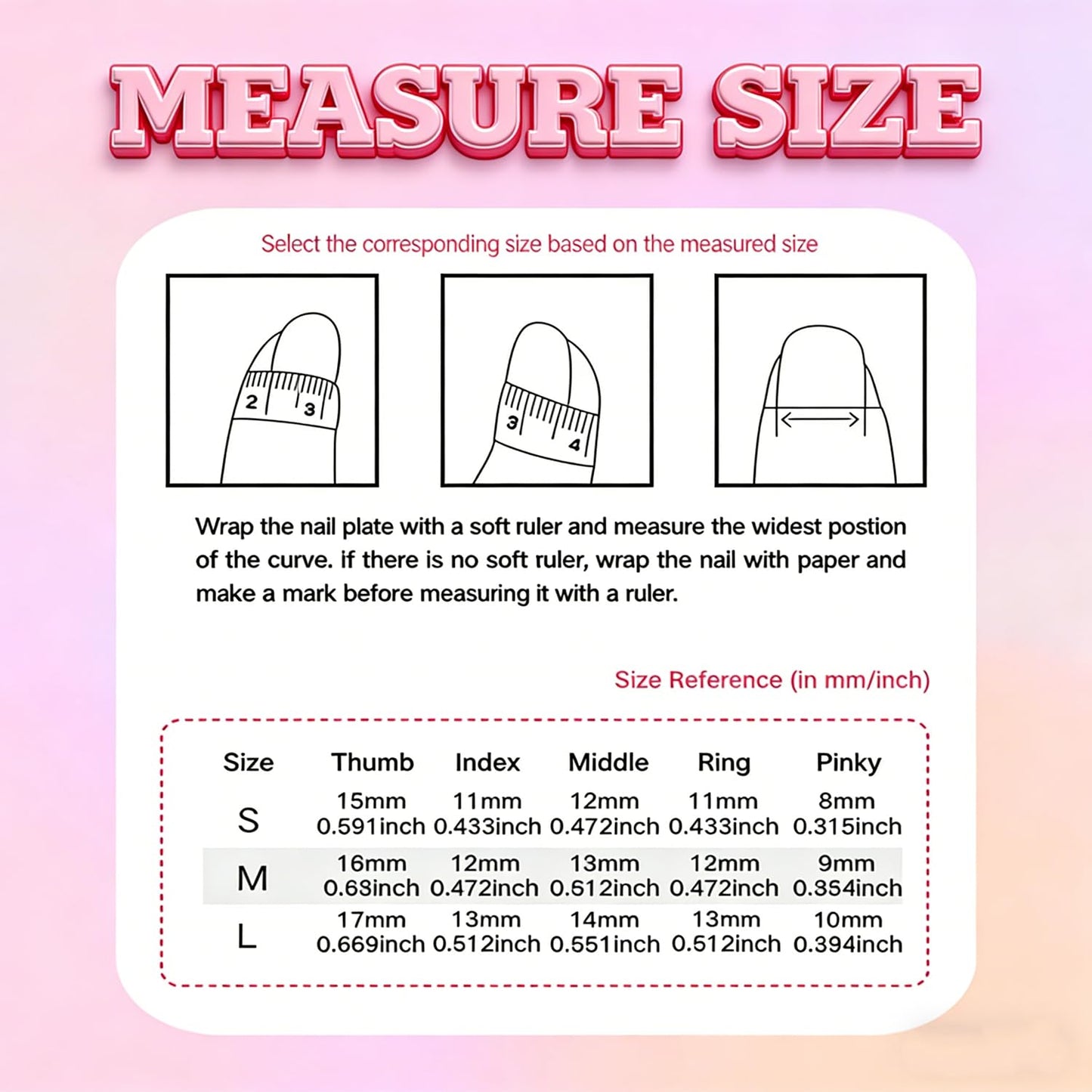 Handmade Press on Nails Square False Nails with 3D Flower & Golden Steel Designs Thicked Fake Nail Gradient Full Cover Muti-Layer Gel Acrylic Nails Red French Tip Stick on Nail for Women (S)