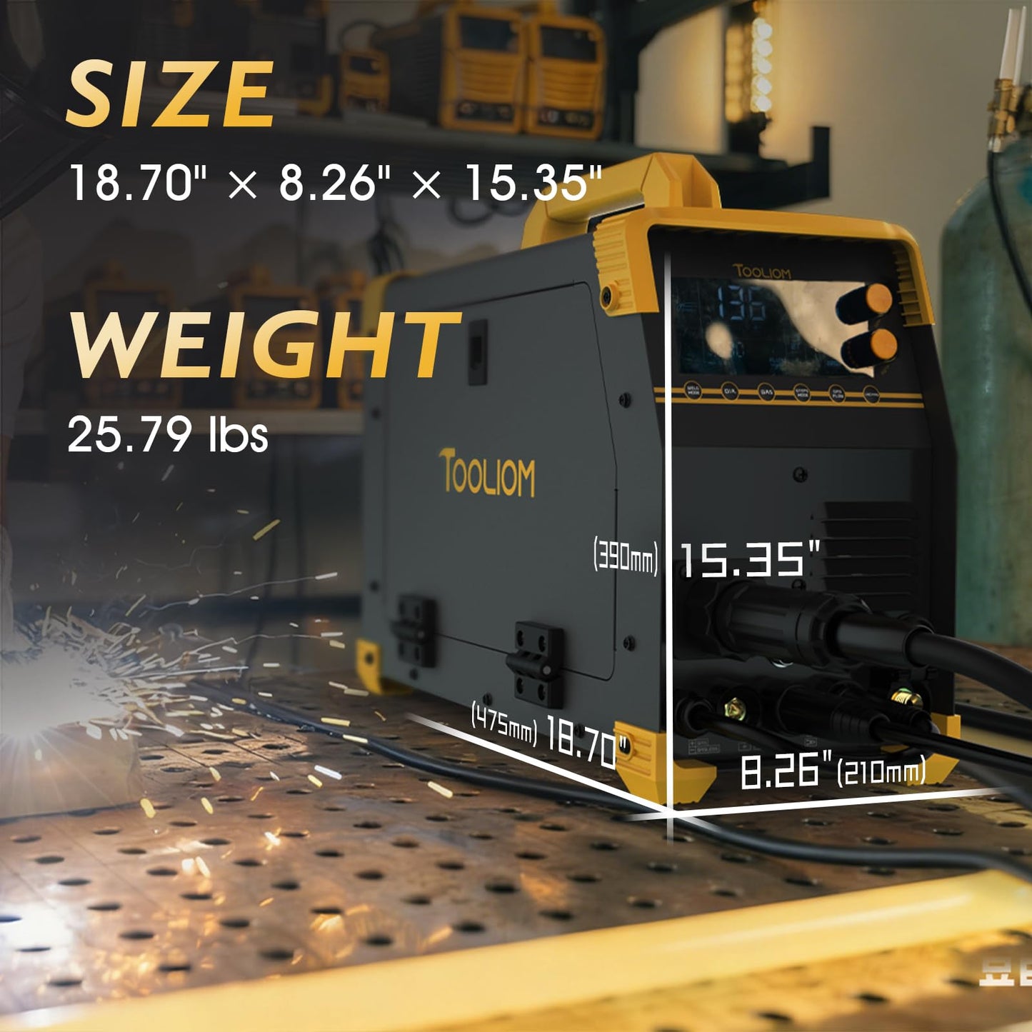 TOOLIOM MIG/TIG/CUT/Stick Welder 5 in 1 Multiprocess Welding Machine 110/220V Dual Voltage Aluminum Welding Machine Spool Gun Compatible