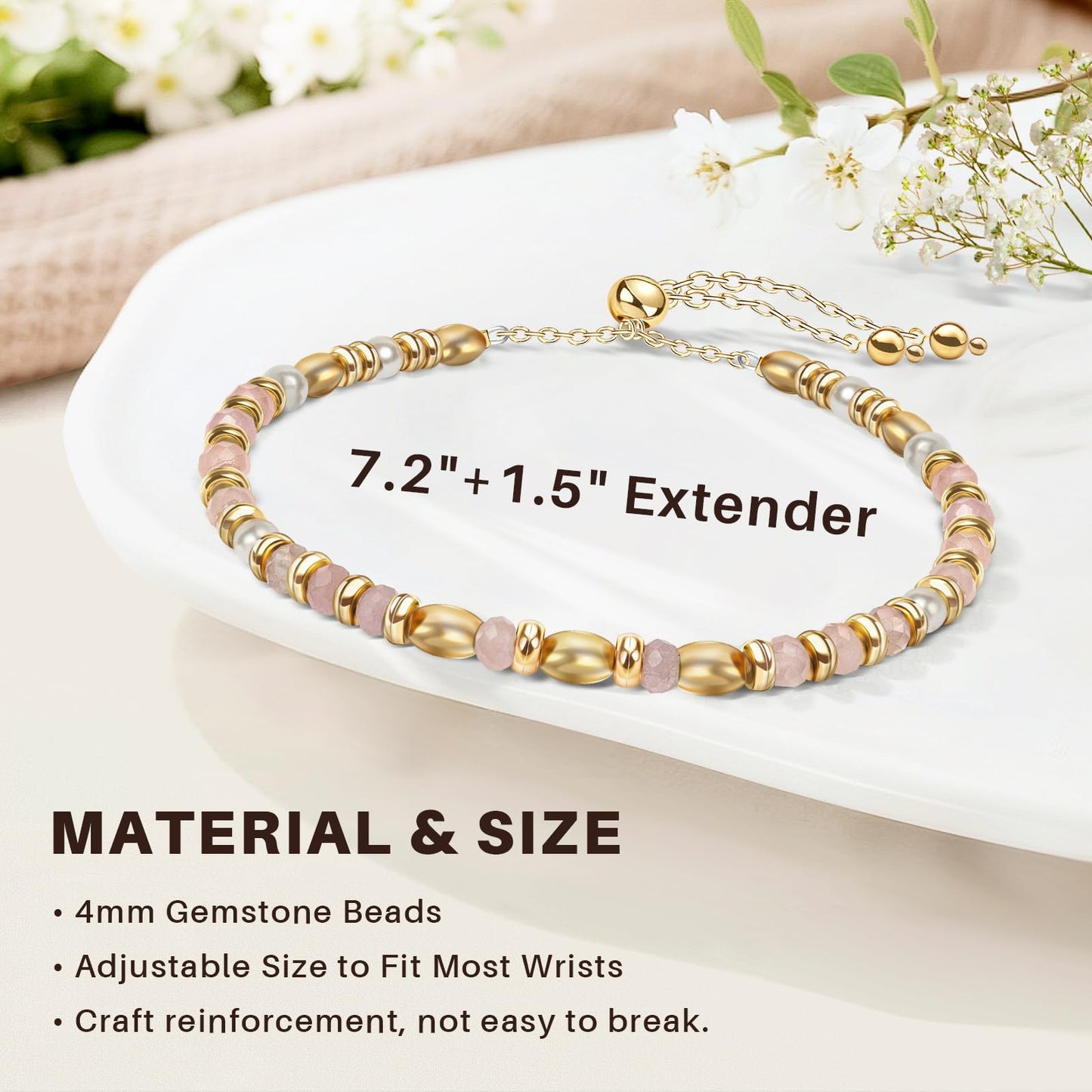 AGOT Bracelet Gifts for Women: Healing Natural Crystal Bracelets with Positive Affirmations - Get Well Soon Gift for Mom Aunt Daughter Best Friends Sister Birthday Christmas Valentine's Day Graduation Jewelry