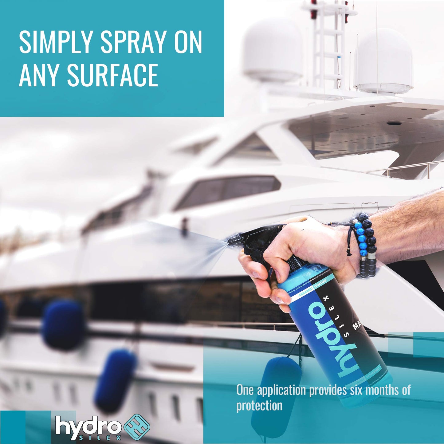 HydroSilex Marine Ceramic Coating (128oz) | Spray on Ceramic Coating w/ SIO2 | UV Protectant | Protects Hull from Salt Water Damage | Protection for Boats, Yachts & Personal Watercrafts