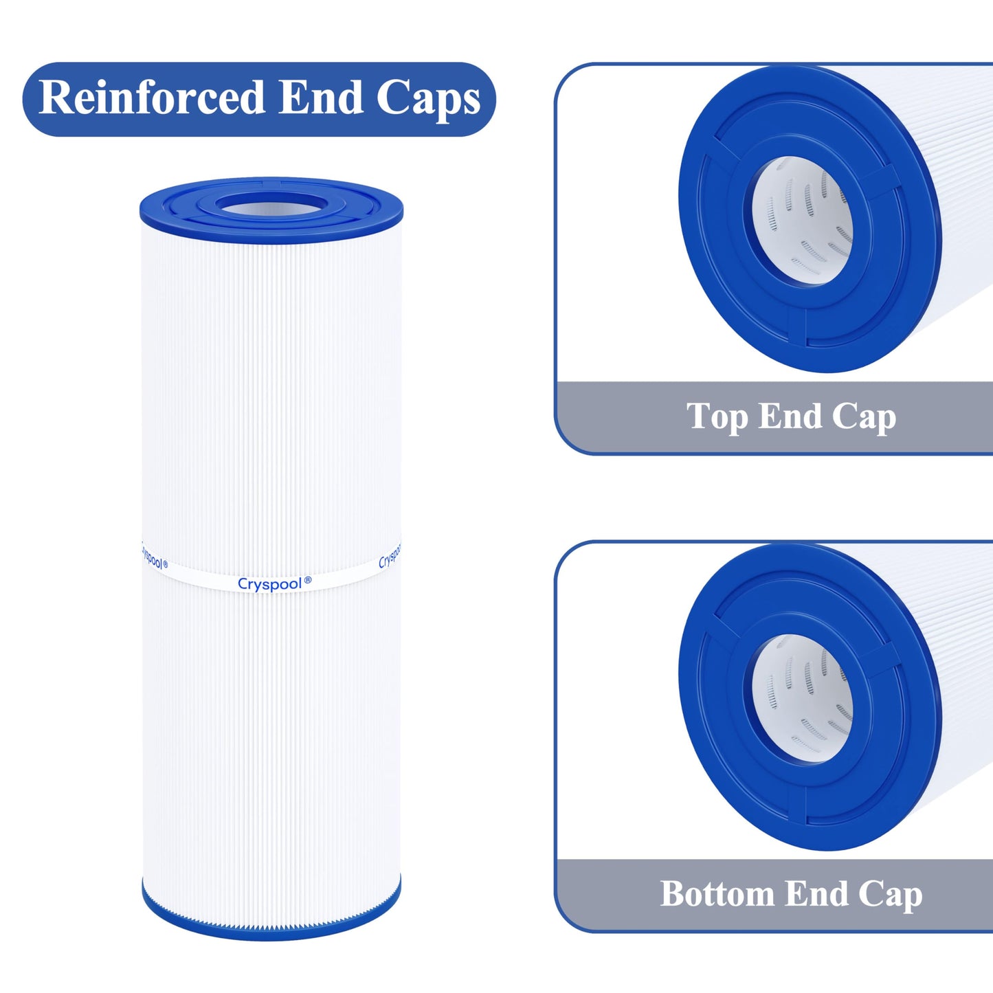 Cryspool® 04075 Filter Compatible with C-4950, PRB50-IN, FC-2390, Guardian 413-212-02, J200 Series Filter, 03FIL1600, 373045, Cal Spa Hot Tub Filter, 50 Sq. Ft Spa Filter Cartridge, 2 Pack