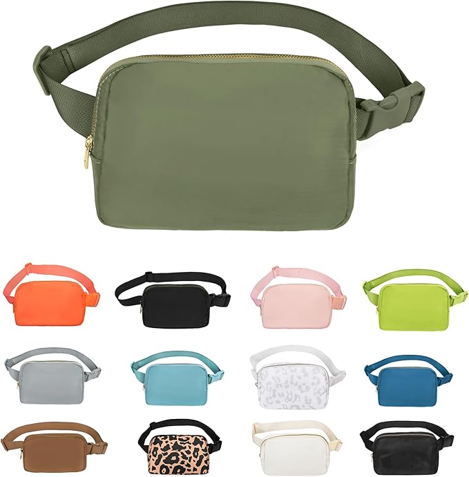 VOROLO Fanny Pack For Women And Men Crossbody Bag Belt Bag with Adjustable Strap Graduation Gifts Khaki Green