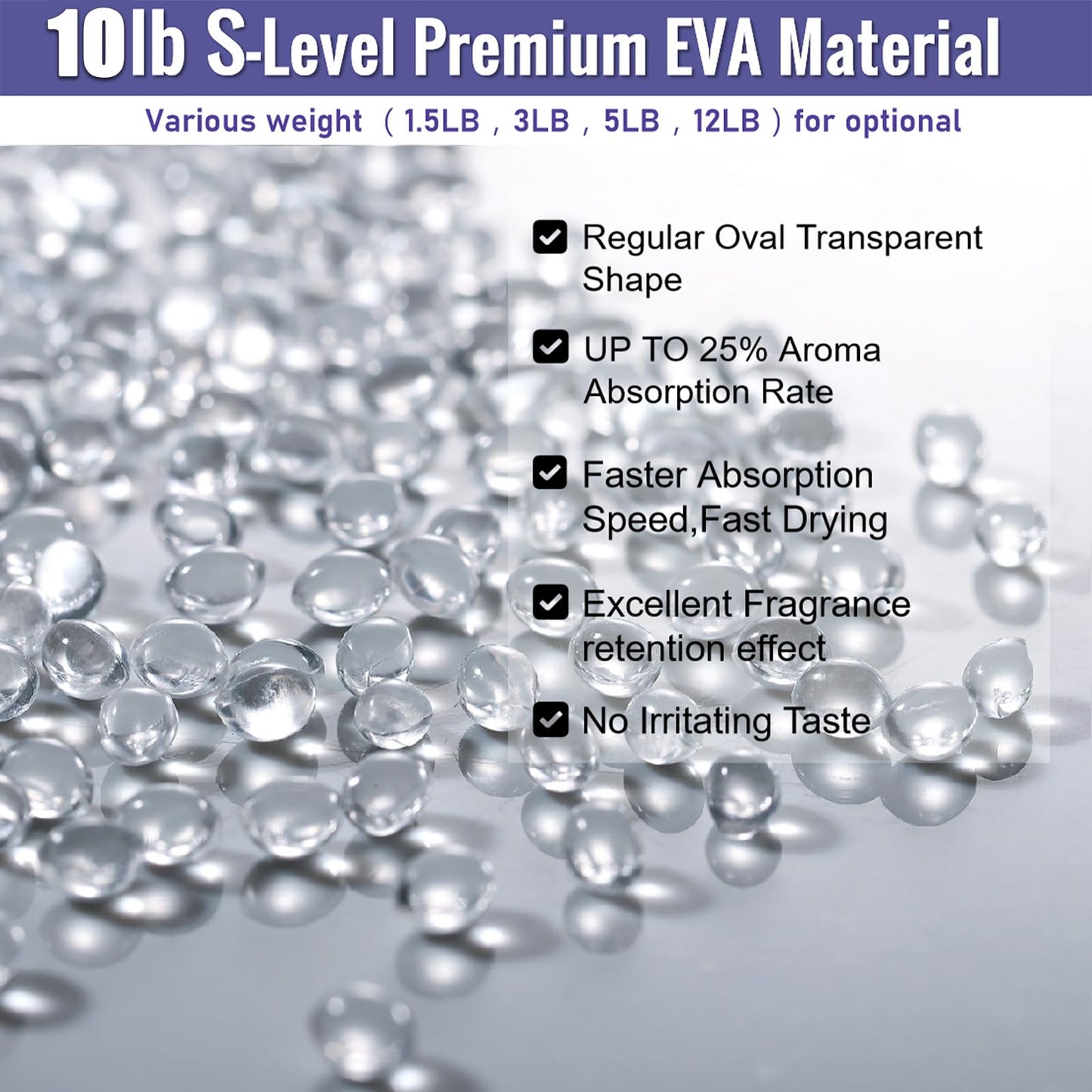MUBYOK 10lb Premium Unscented Aroma Beads for DIY Car Freshies Eva Beads Bulk Supplies