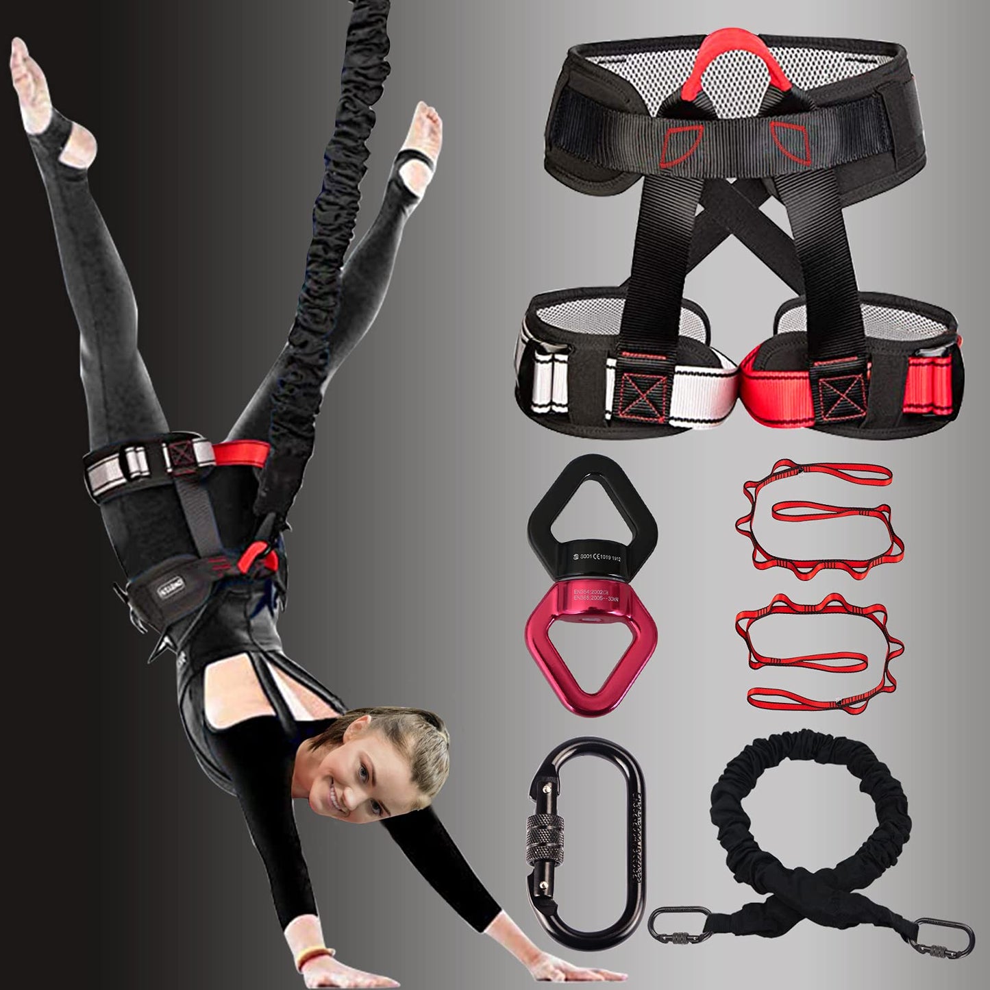 Dasking Heavy Bungee Resistance Band Set grawyti Yoga Bungee Cord Resistance Belt Set 4D Bungee Dance Rope Workout Fitness Home Gym Professional Training Equipment