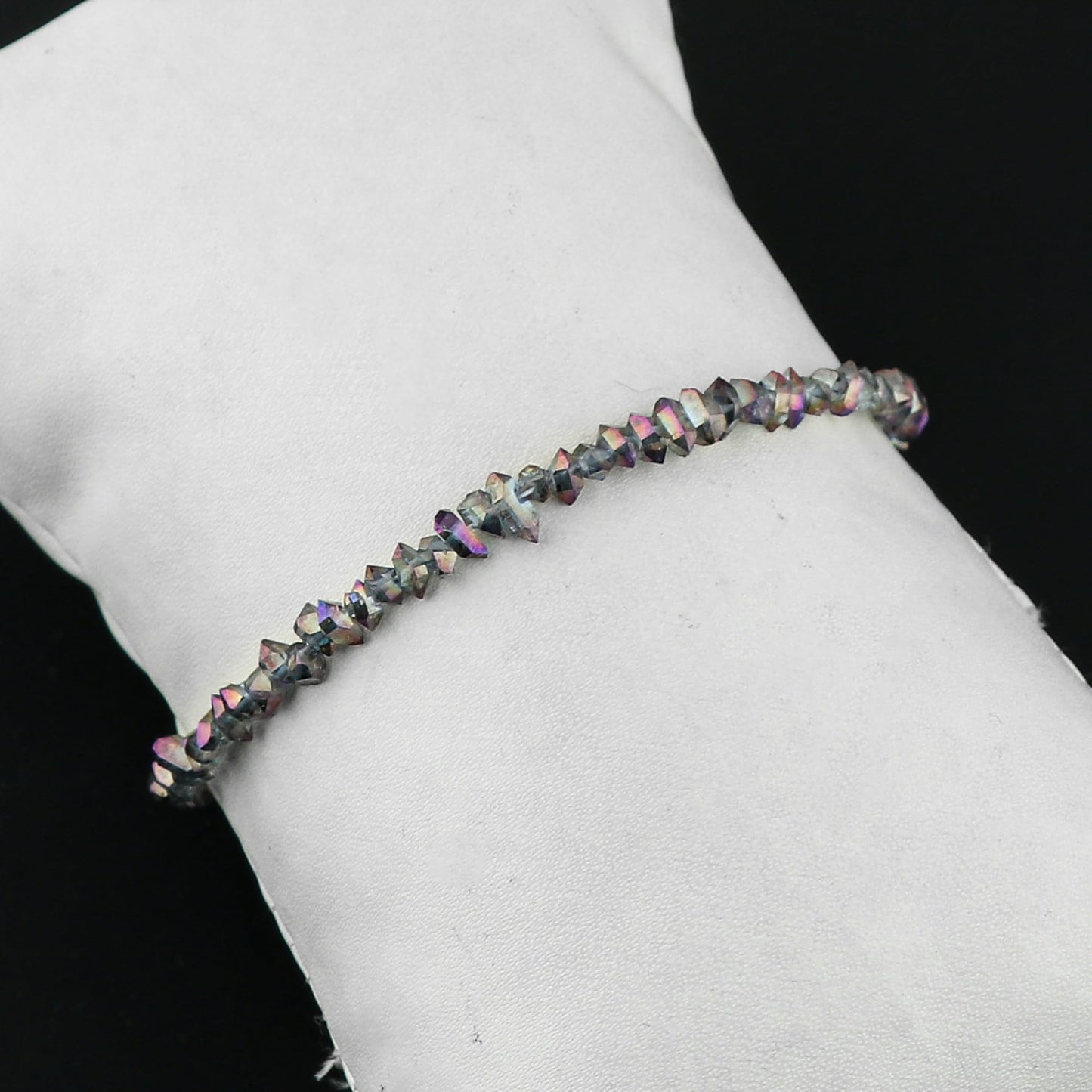 CRYSTALIS Natural Raw Colorful Herkimer Diamond Quartz Nuggets Adjustable Bracelet, High Grade Gemstones, Chakra Healing Stones, Gift Jewelry, 925 Sterling Silver Womens Bracelet 8 inch